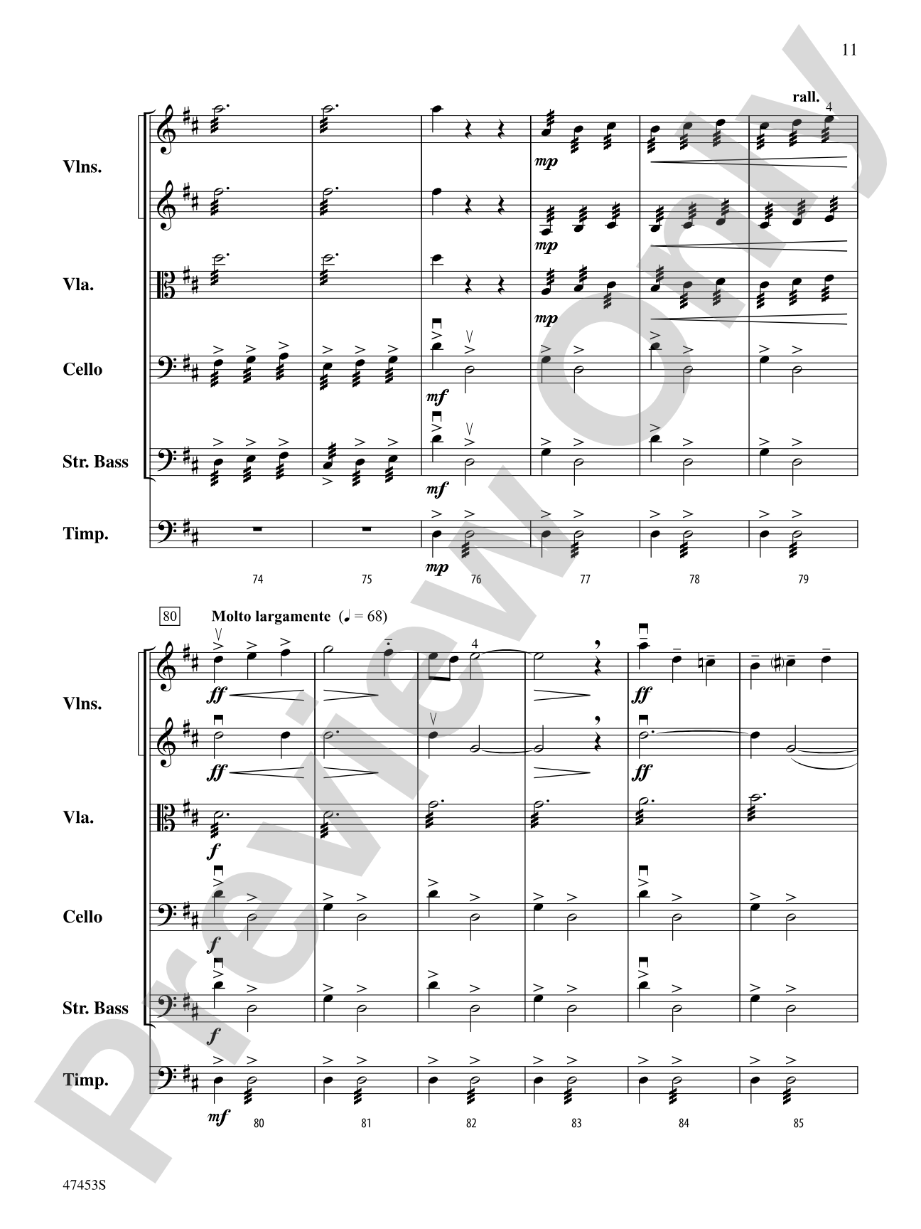Symphony No. 2, Finale: String Orchestra Conductor Score & Parts