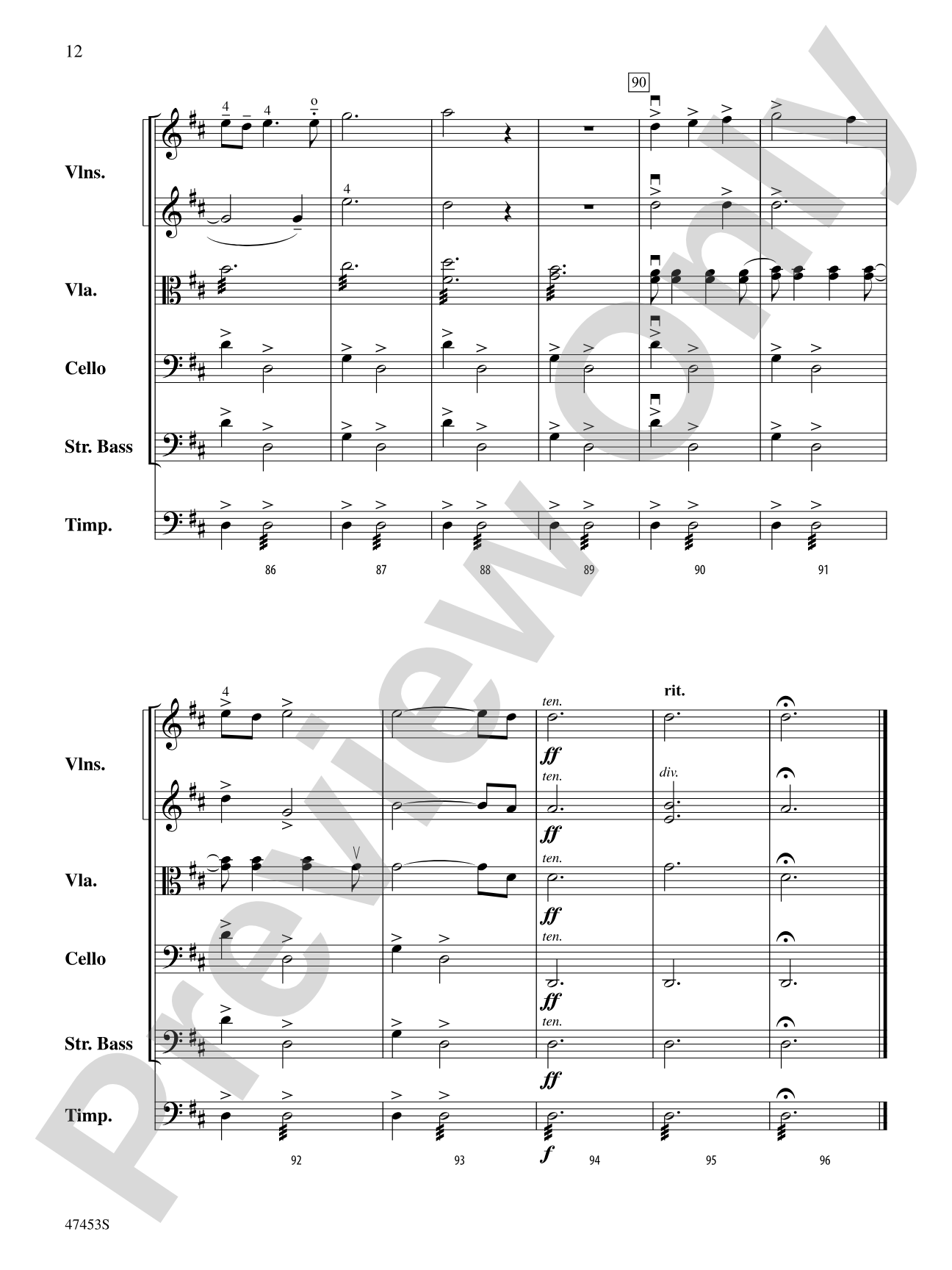 Symphony No. 2, Finale: String Orchestra Conductor Score & Parts