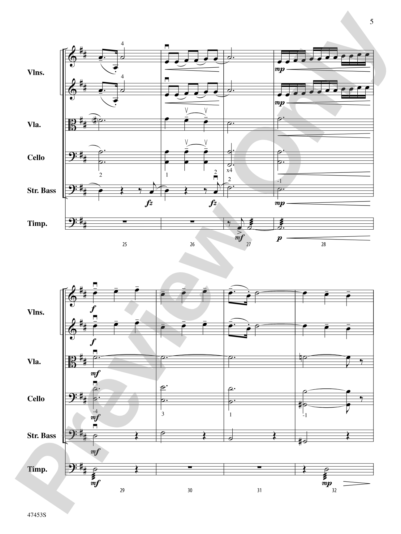 Symphony No. 2, Finale: String Orchestra Conductor Score & Parts