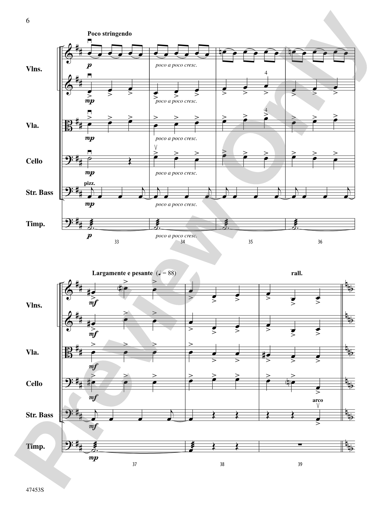 Symphony No. 2, Finale: String Orchestra Conductor Score & Parts