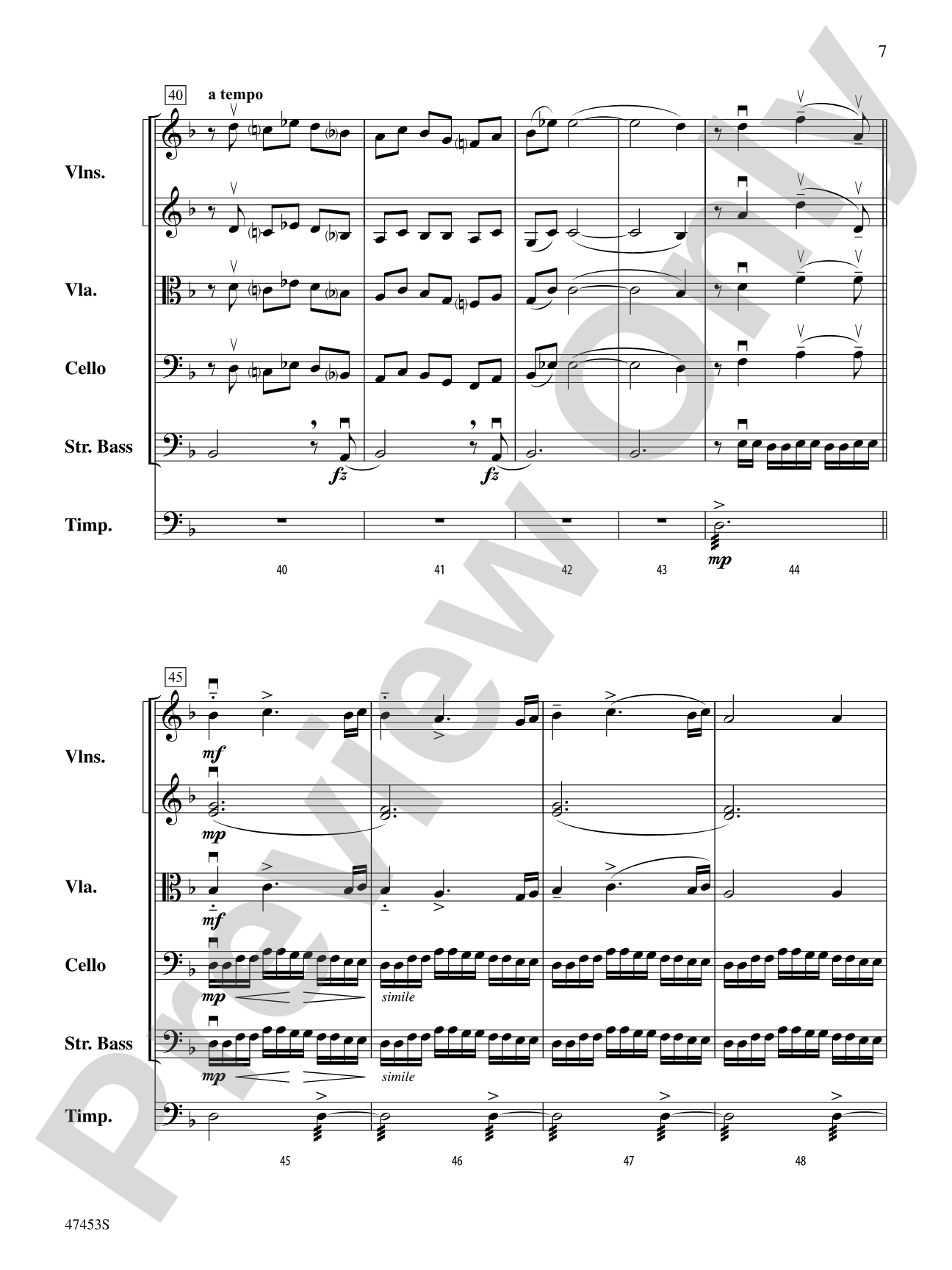 Symphony No. 2, Finale: String Orchestra Conductor Score & Parts