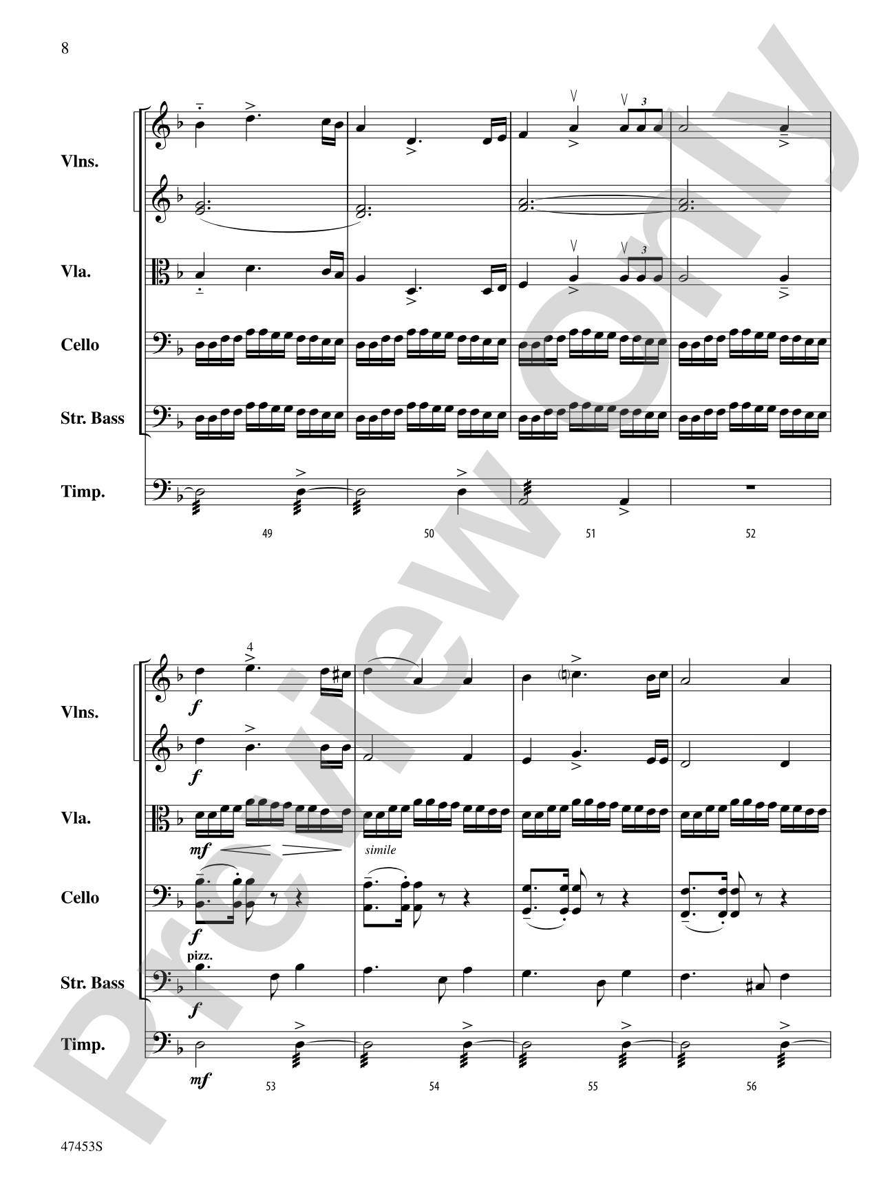 Symphony No. 2, Finale: String Orchestra Conductor Score & Parts