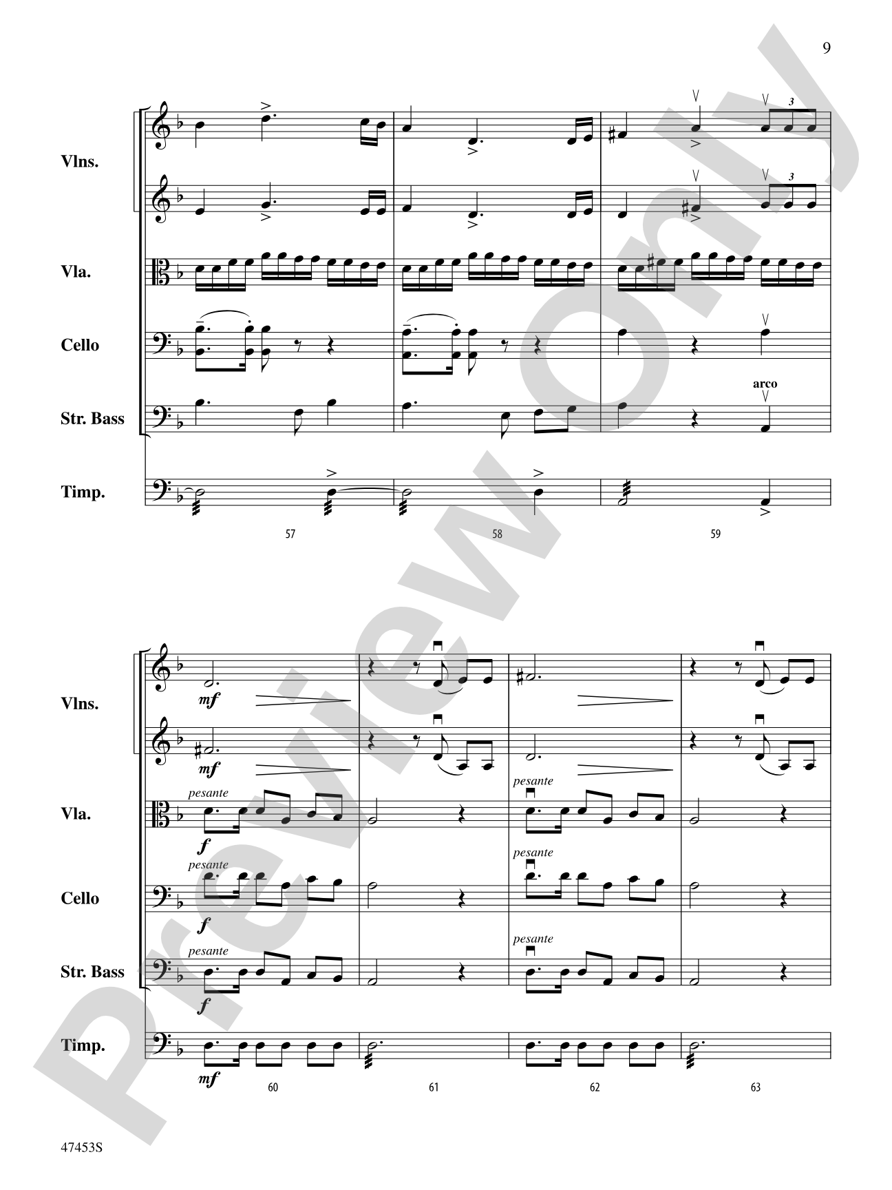 Symphony No. 2, Finale: String Orchestra Conductor Score & Parts