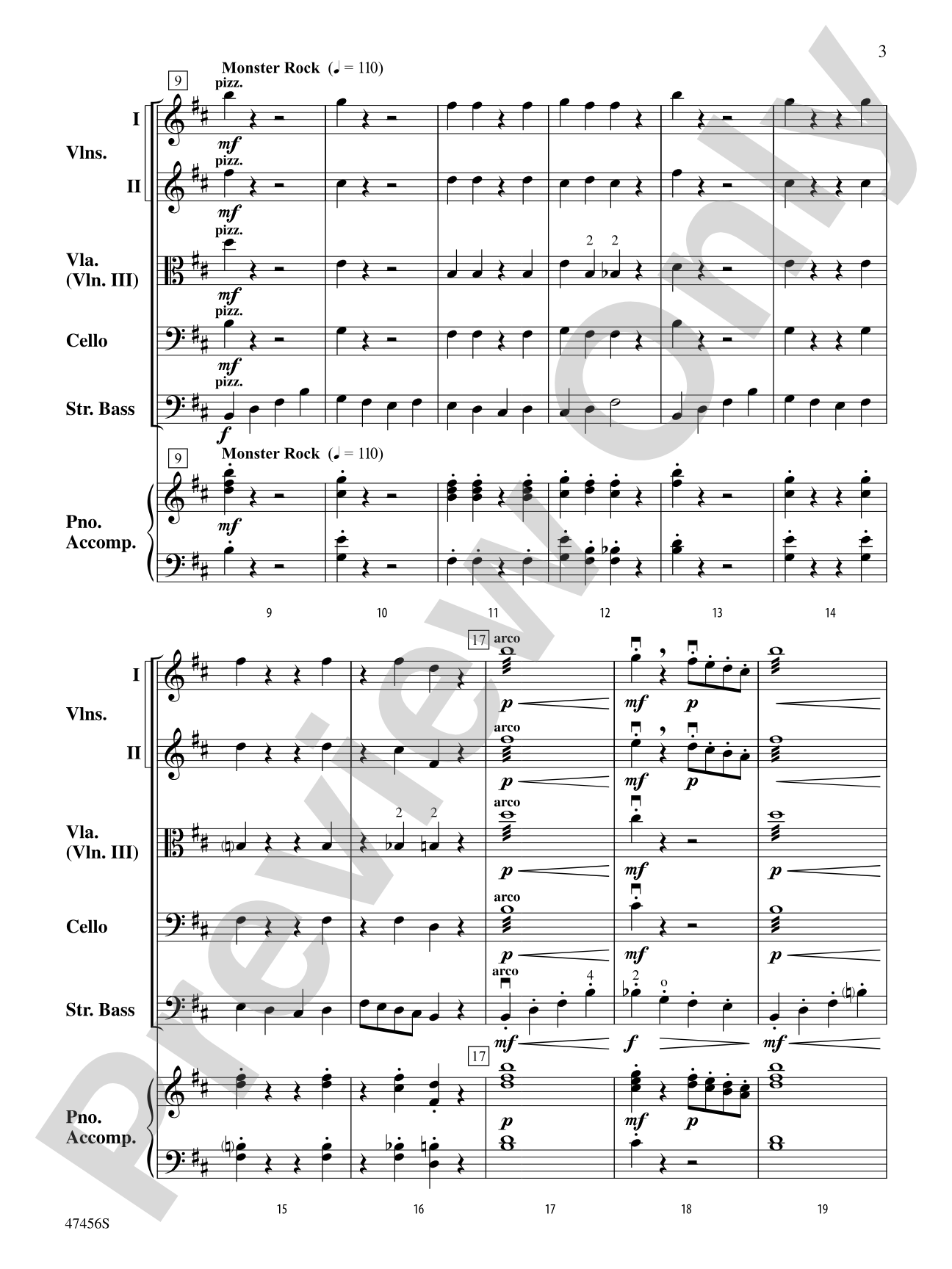 Attack of the Walking Basses: String Orchestra Conductor Score & Parts
