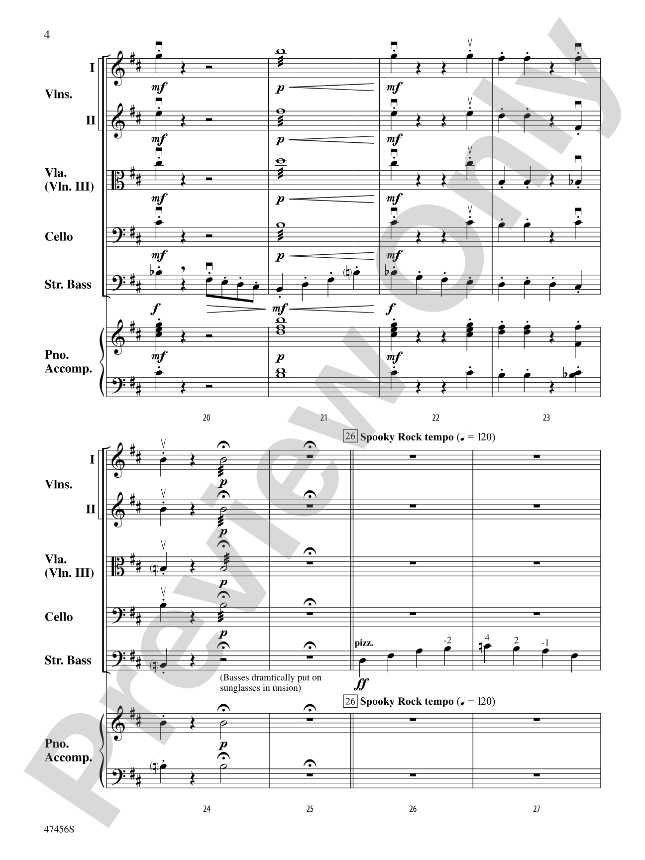 Attack of the Walking Basses: String Orchestra Conductor Score & Parts