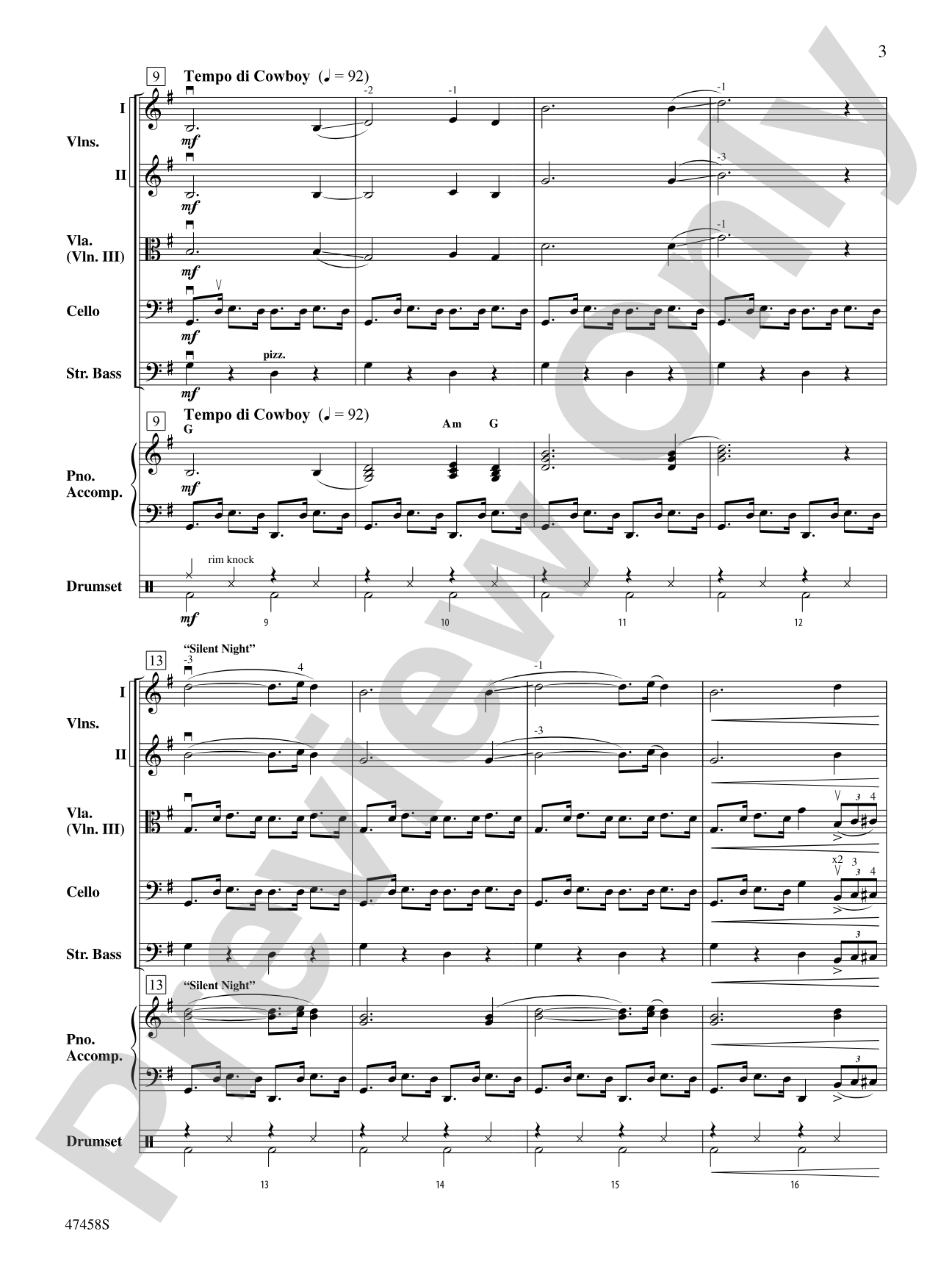 Hoedown at the Holidays: String Orchestra Conductor Score & Parts