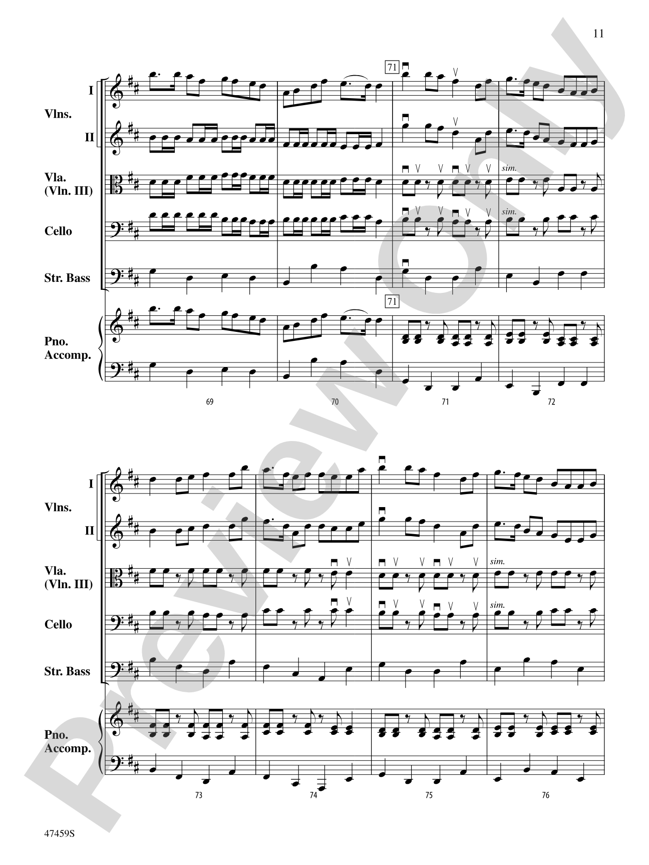 When Robins Dance: String Orchestra Conductor Score & Parts