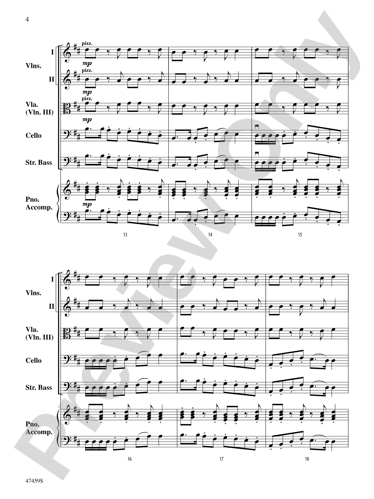 When Robins Dance: String Orchestra Conductor Score & Parts