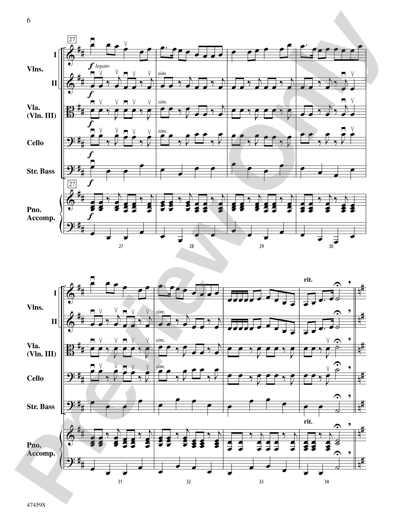 When Robins Dance: String Orchestra Conductor Score & Parts