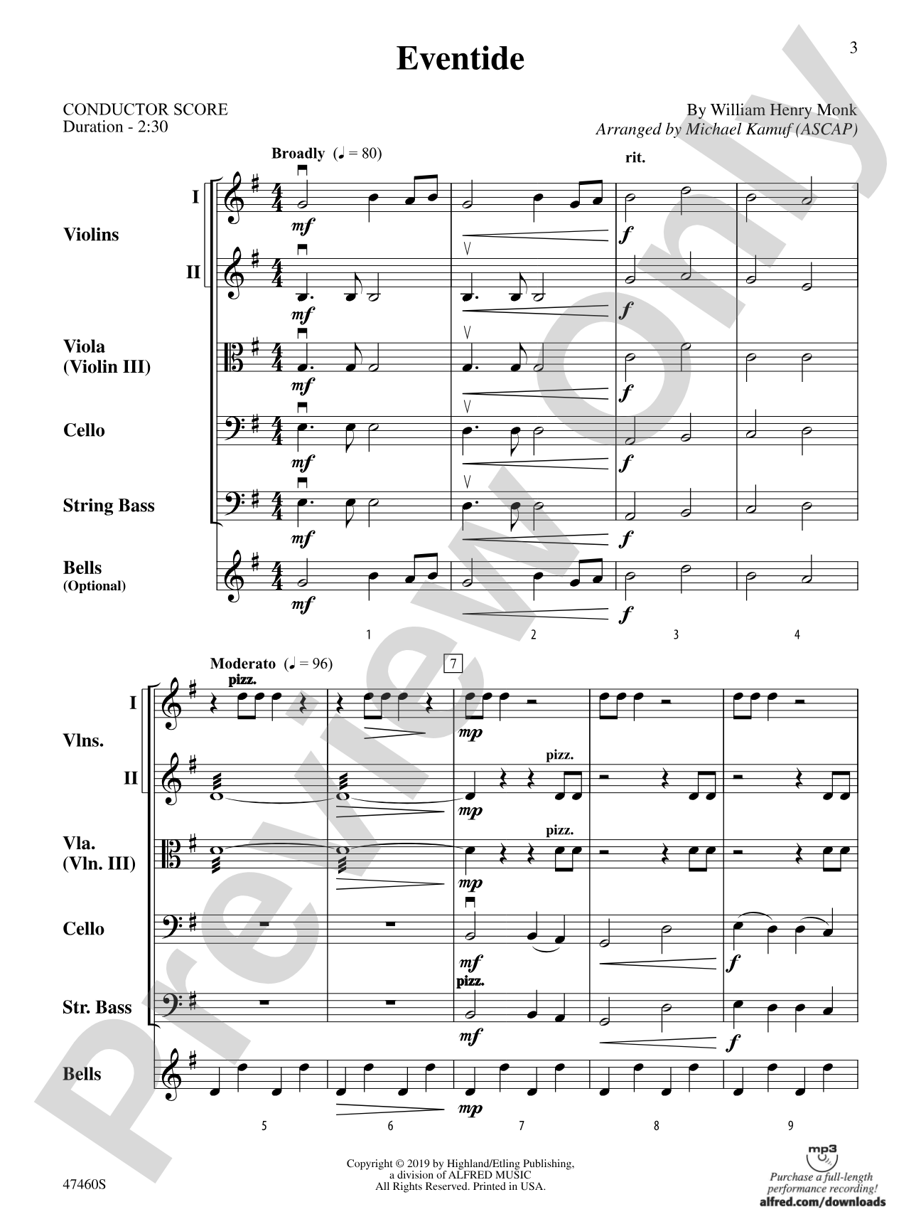 Eventide: String Orchestra Conductor Score & Parts