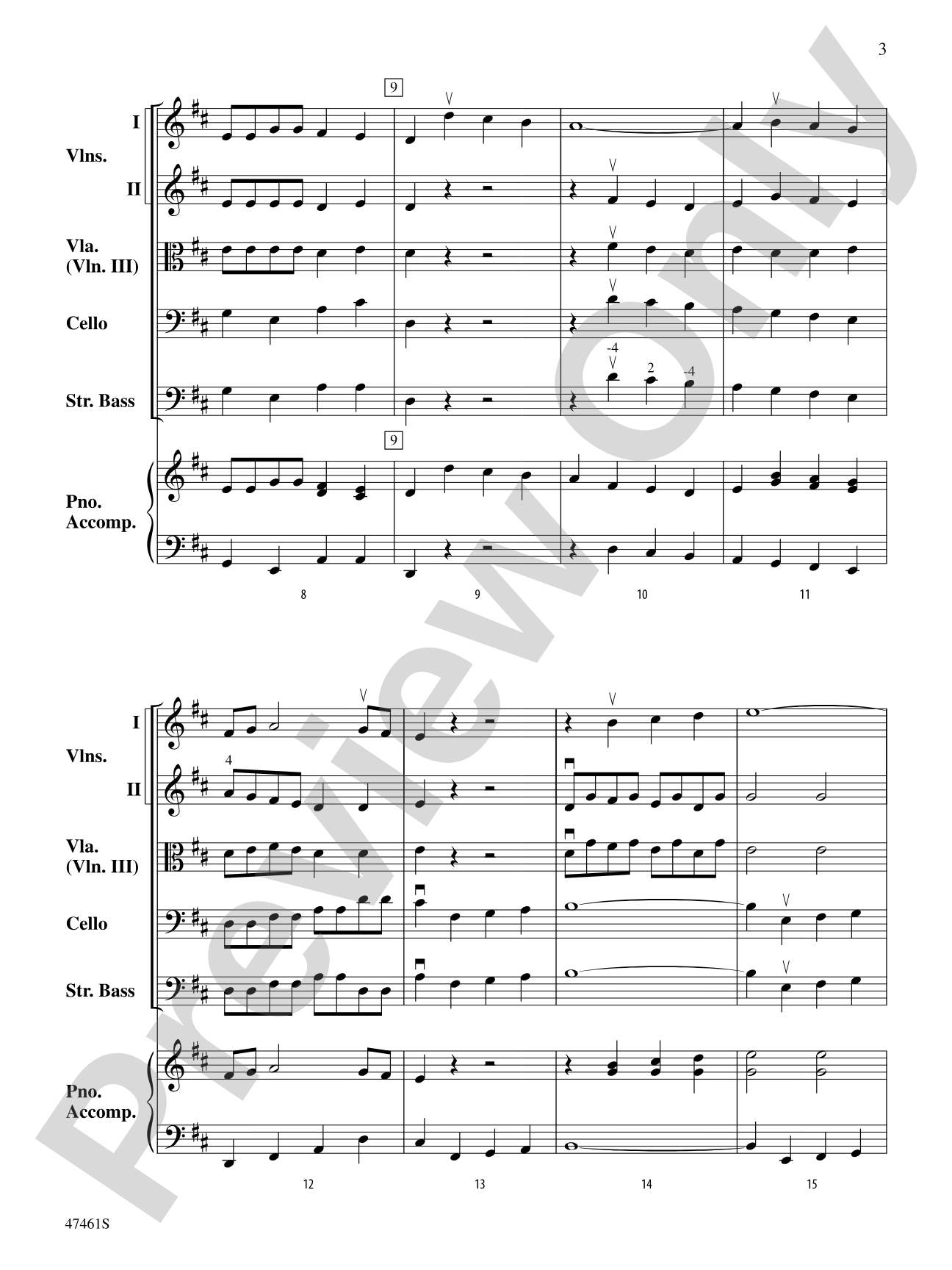 Brandenburg Concerto No. 5: String Orchestra Conductor Score & Parts