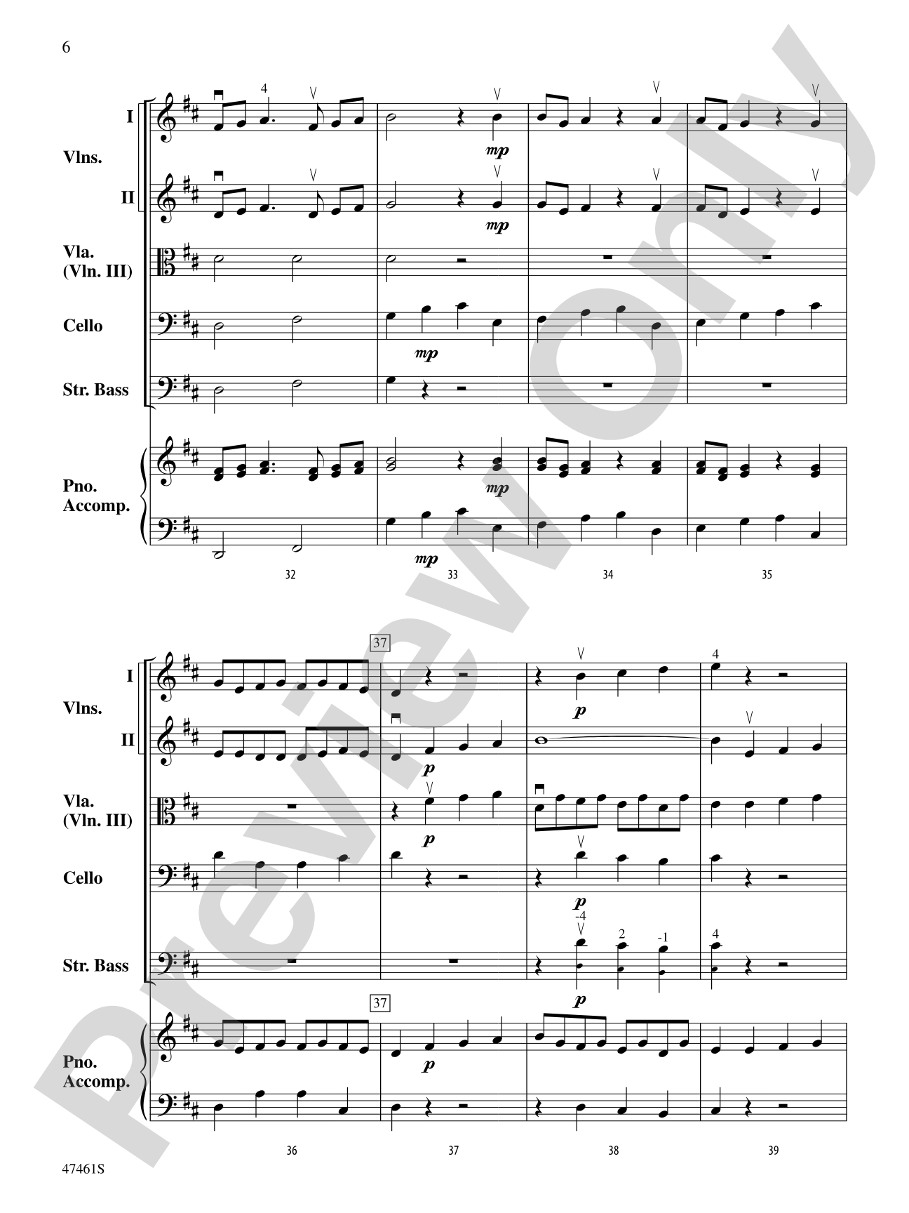 Brandenburg Concerto No. 5: String Orchestra Conductor Score & Parts