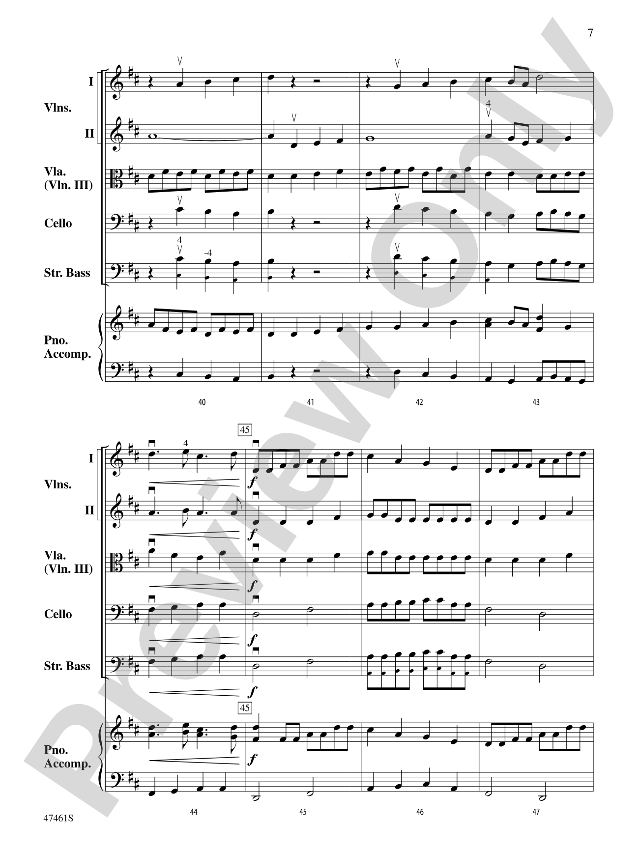 Brandenburg Concerto No. 5: String Orchestra Conductor Score & Parts