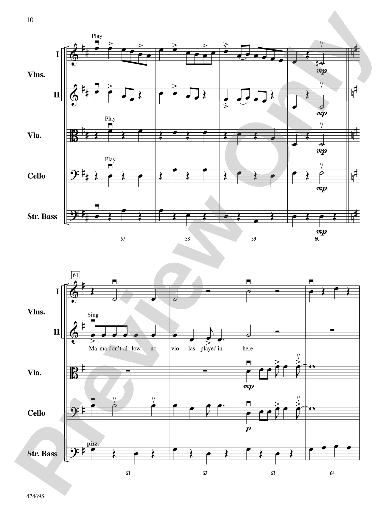 Mama Don't Allow: String Orchestra Conductor Score