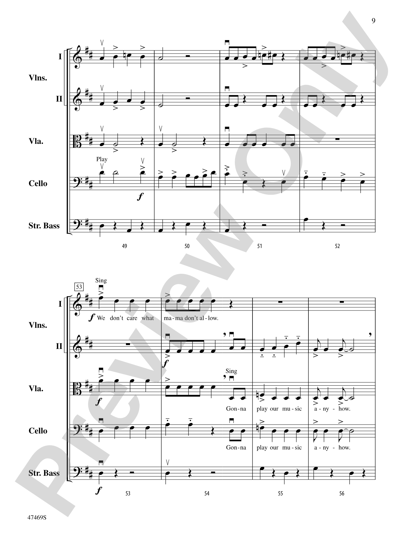 Mama Don't Allow: String Orchestra Conductor Score
