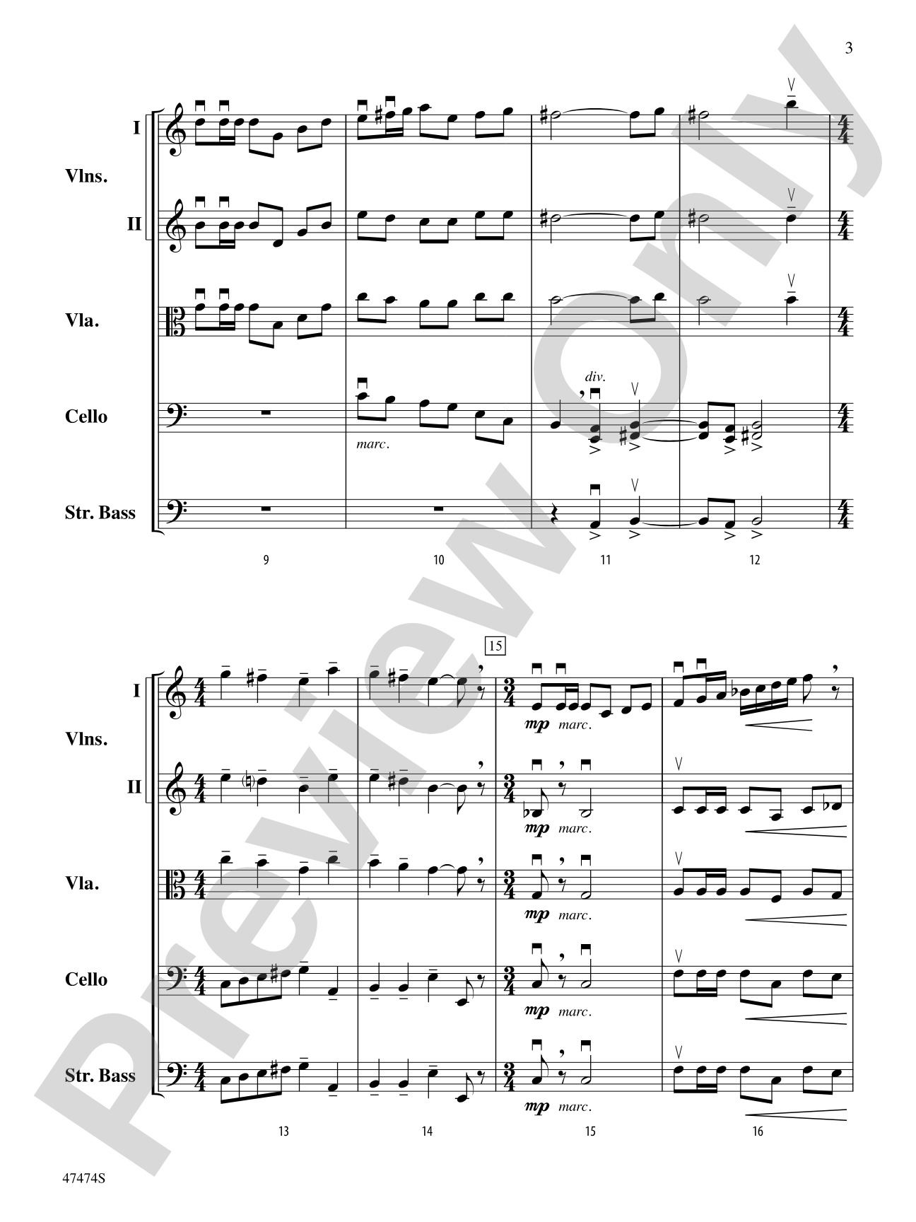 Fanfare, Fantasy, and Fugue: String Orchestra Conductor Score & Parts