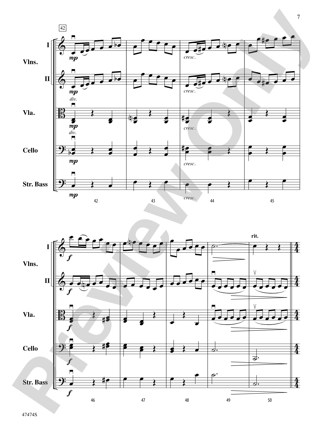 Fanfare, Fantasy, and Fugue: String Orchestra Conductor Score & Parts