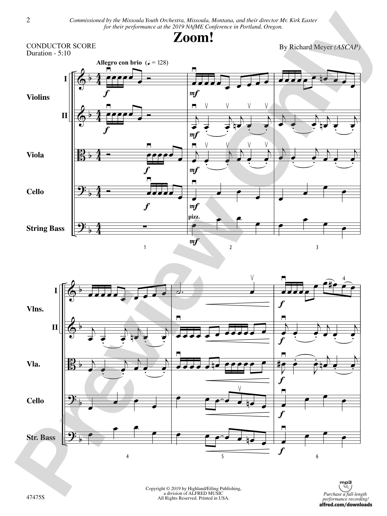 Zoom!: String Orchestra Conductor Score & Parts