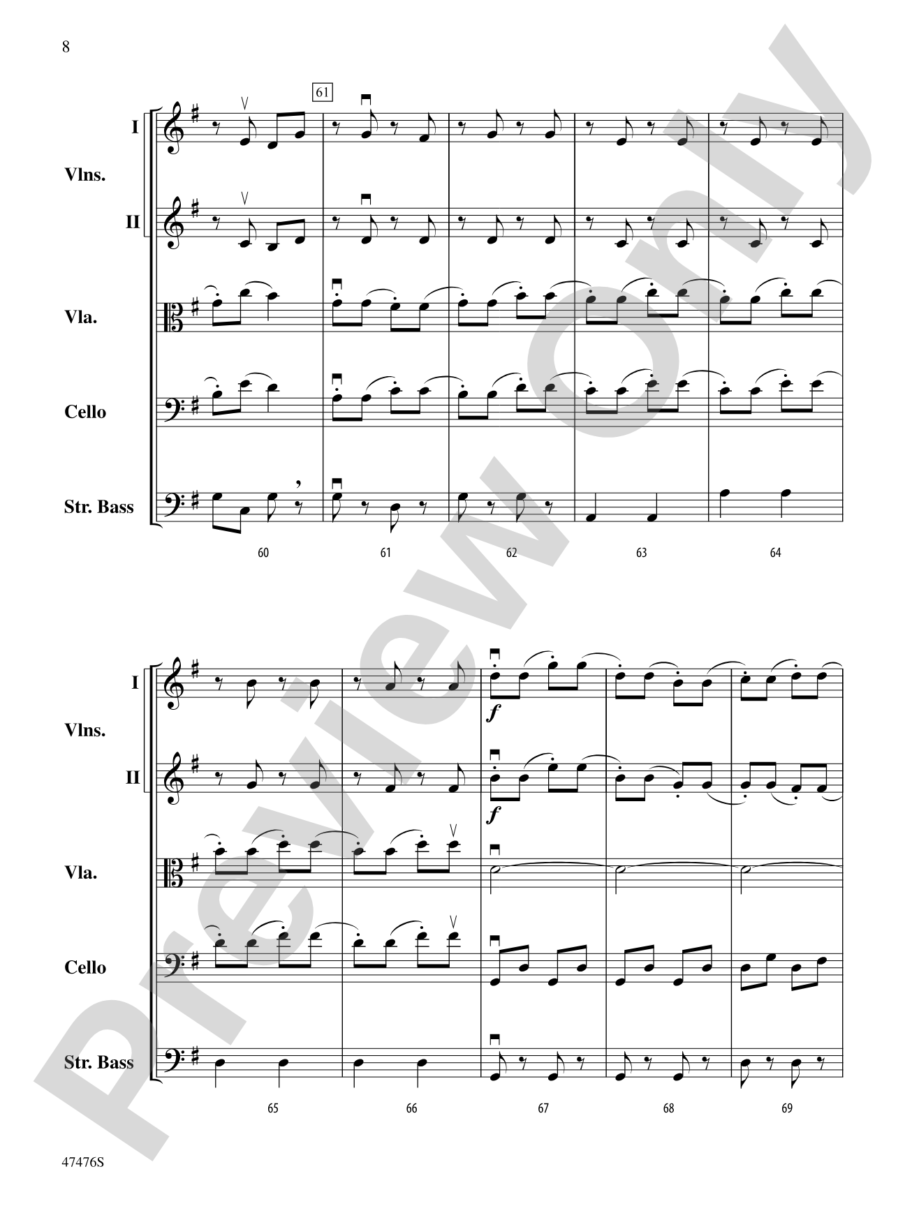 Slavonic Dance: String Orchestra Conductor Score & Parts