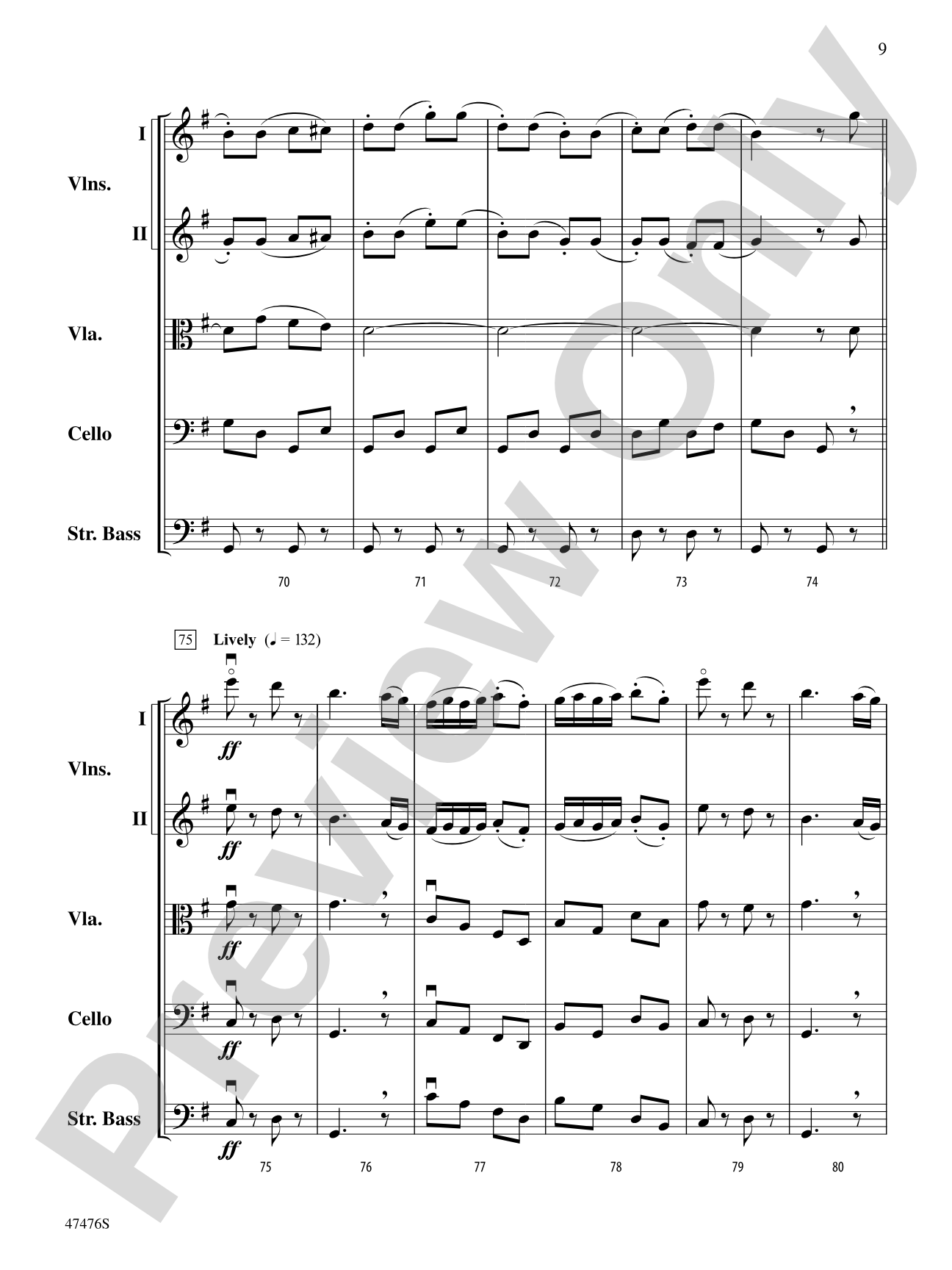Slavonic Dance: String Orchestra Conductor Score & Parts