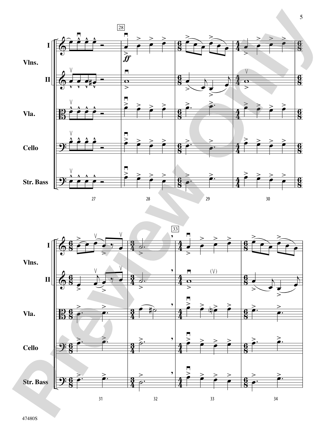 Primal Strings: String Orchestra Conductor Score & Parts