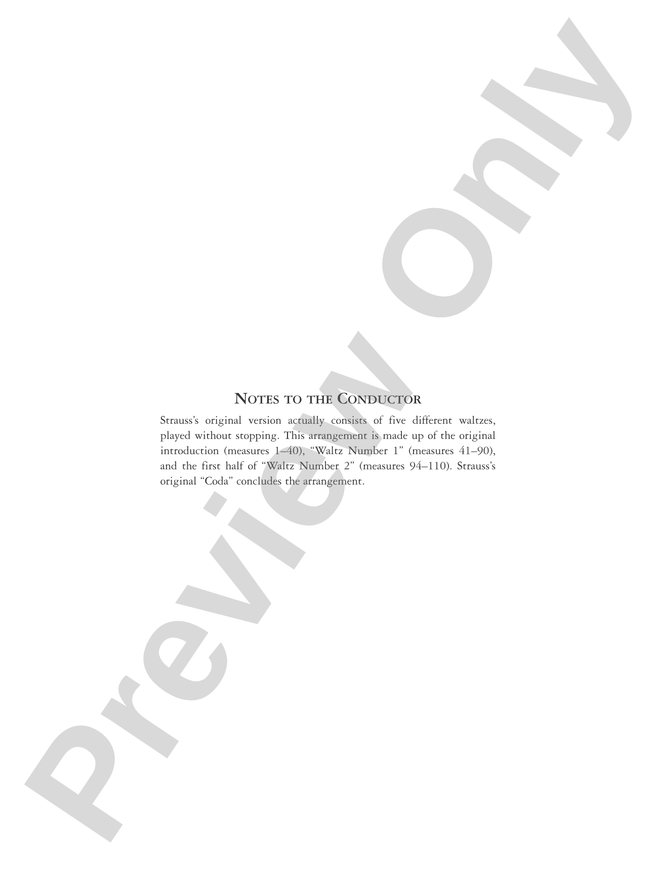 The Blue Danube Waltz: Score