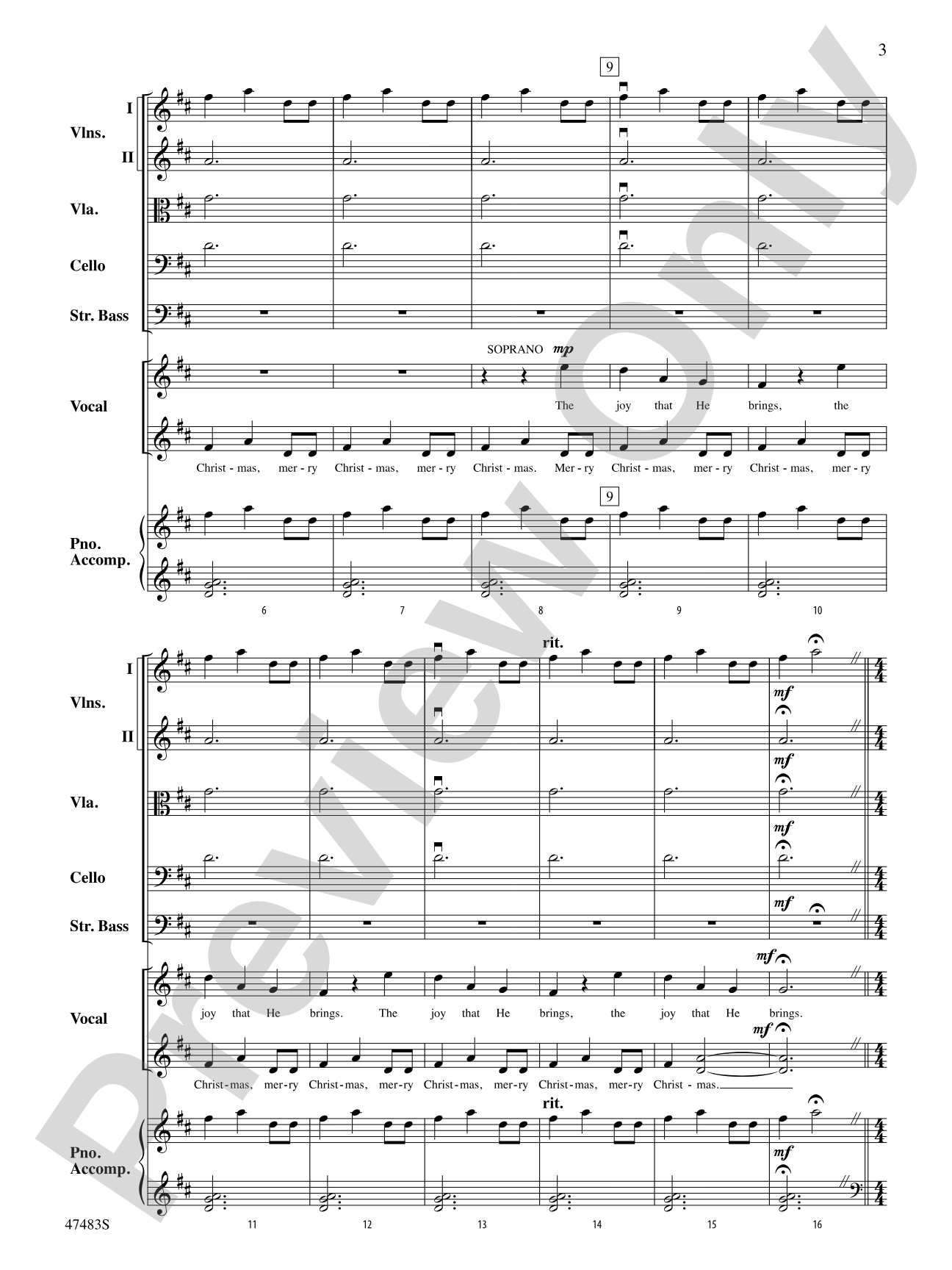 Christmas Canon: Score