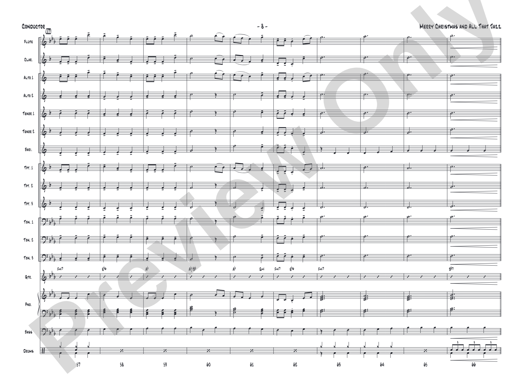 Merry Christmas and All That Jazz: Jazz Ensemble Conductor Score & Parts