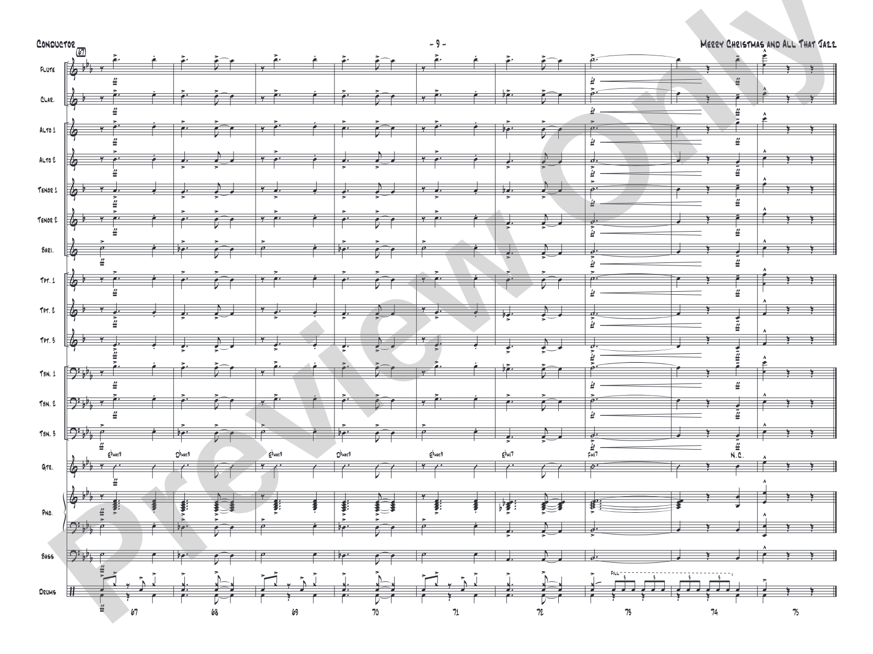 Merry Christmas and All That Jazz: Jazz Ensemble Conductor Score & Parts