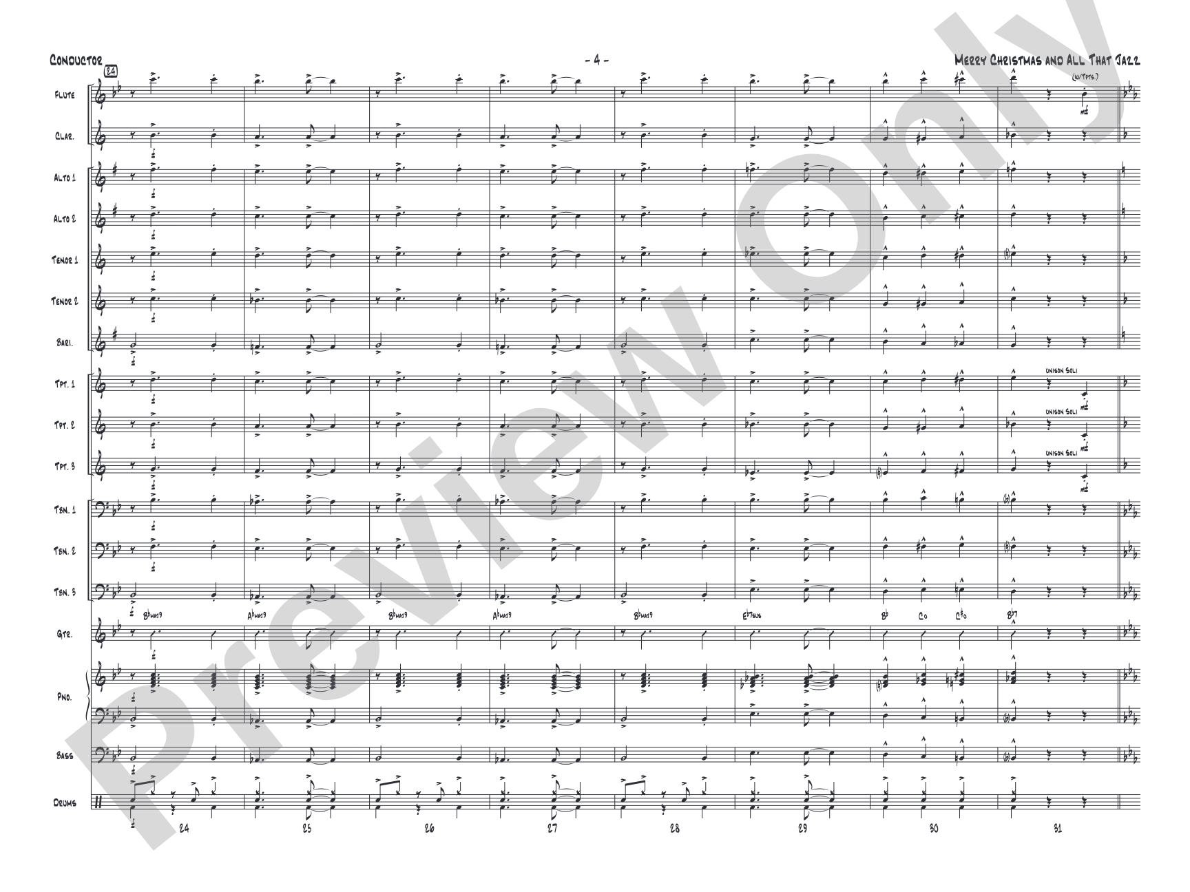 Merry Christmas and All That Jazz: Jazz Ensemble Conductor Score & Parts