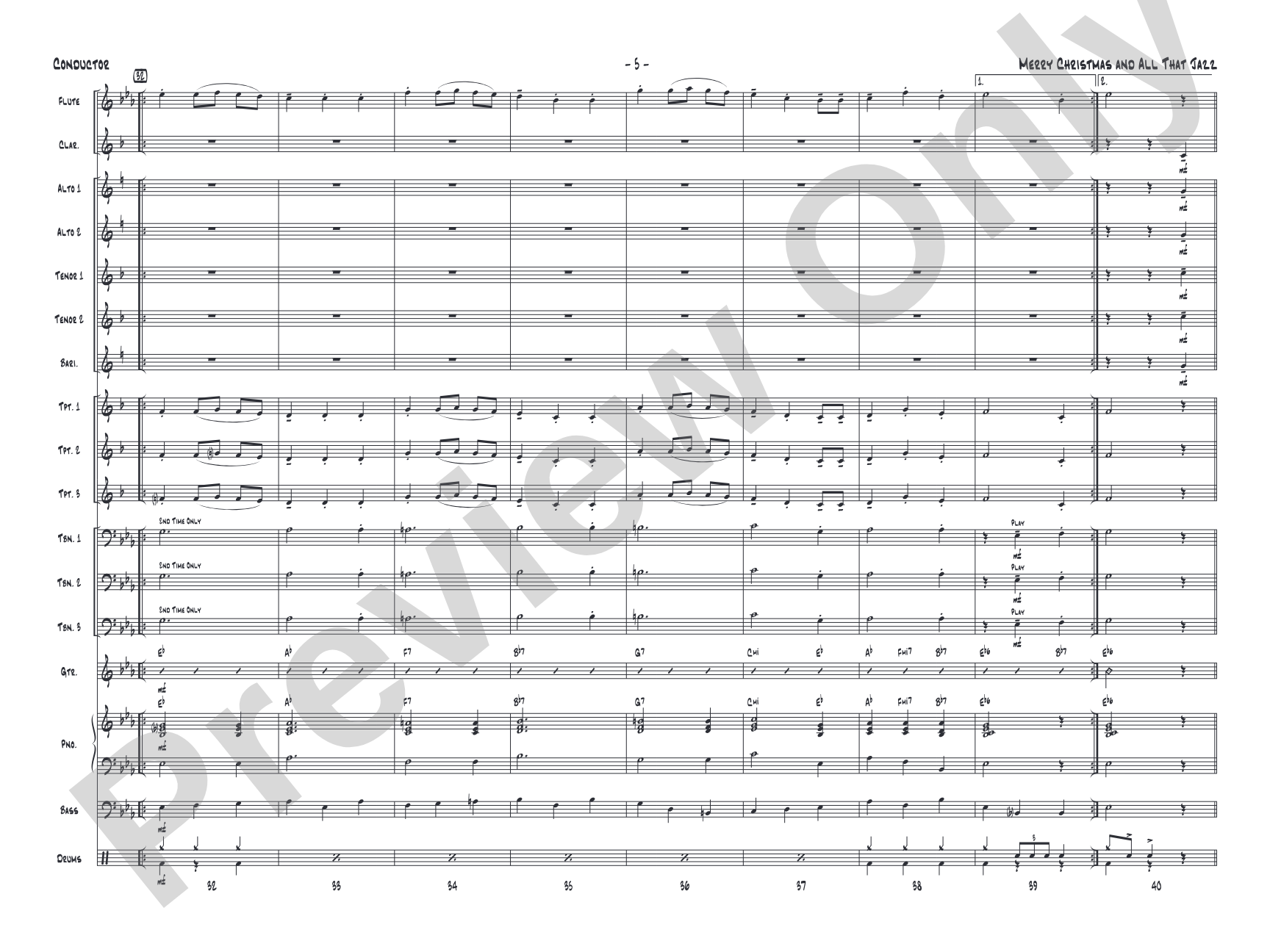 Merry Christmas and All That Jazz: Jazz Ensemble Conductor Score & Parts