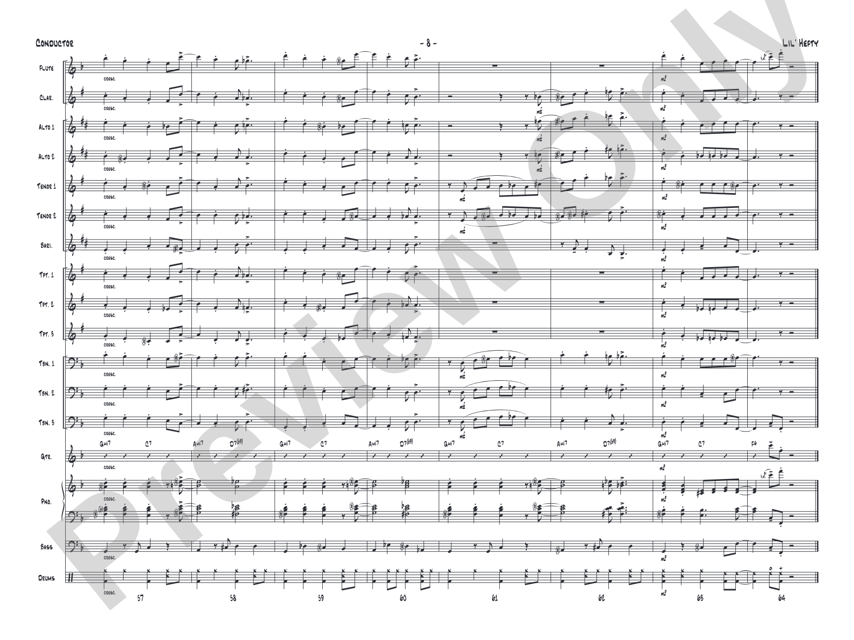 Lil' Hefty: Jazz Ensemble Conductor Score & Parts
