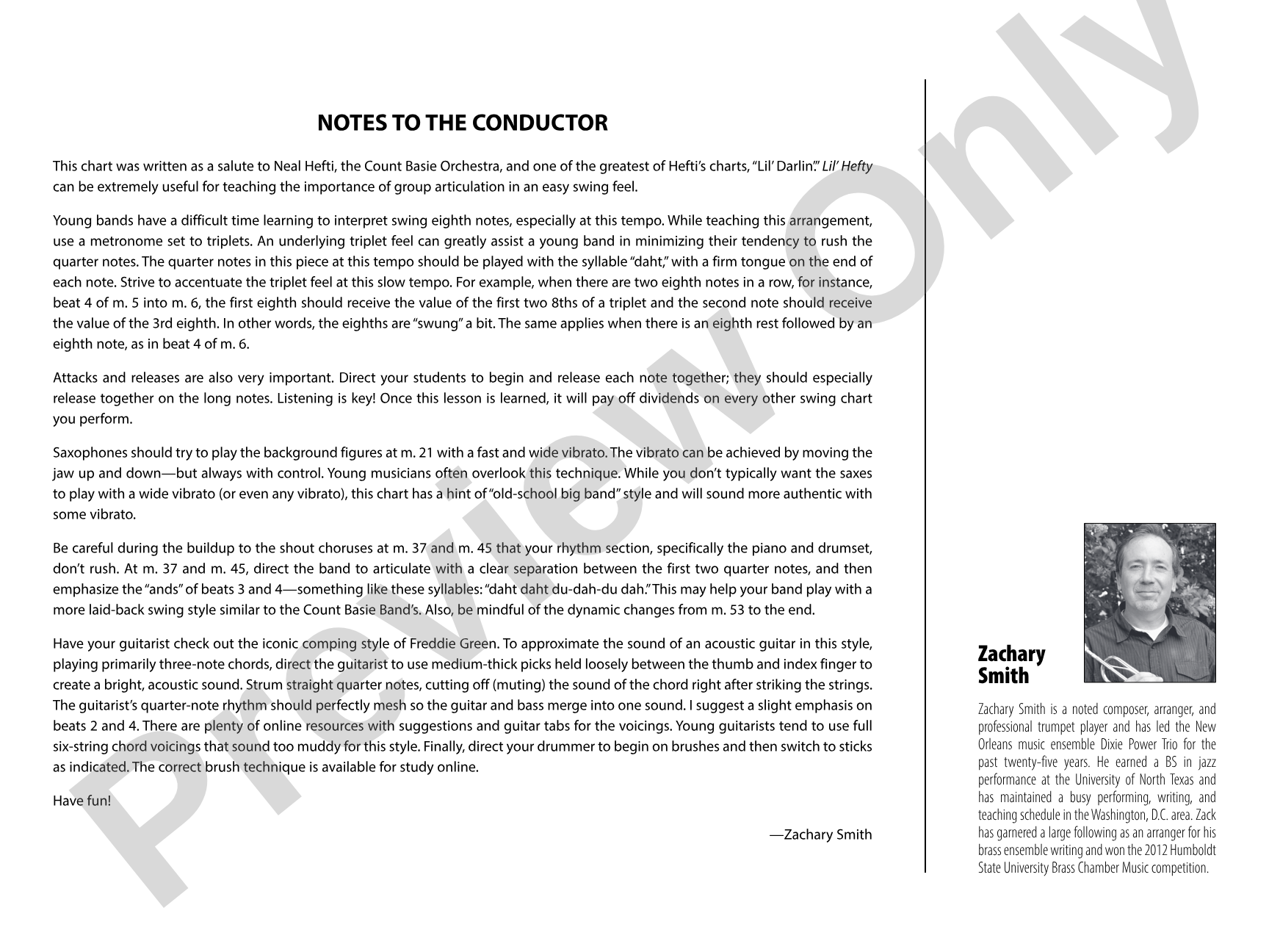 Lil' Hefty: Jazz Ensemble Conductor Score & Parts