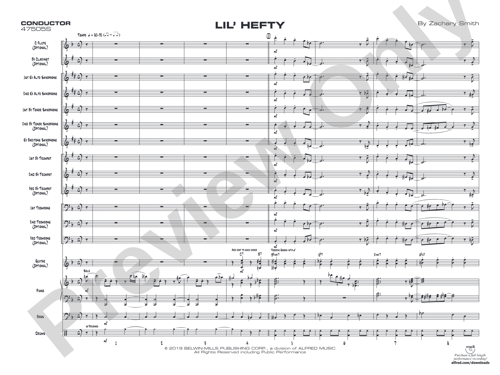 Lil' Hefty: Jazz Ensemble Conductor Score & Parts
