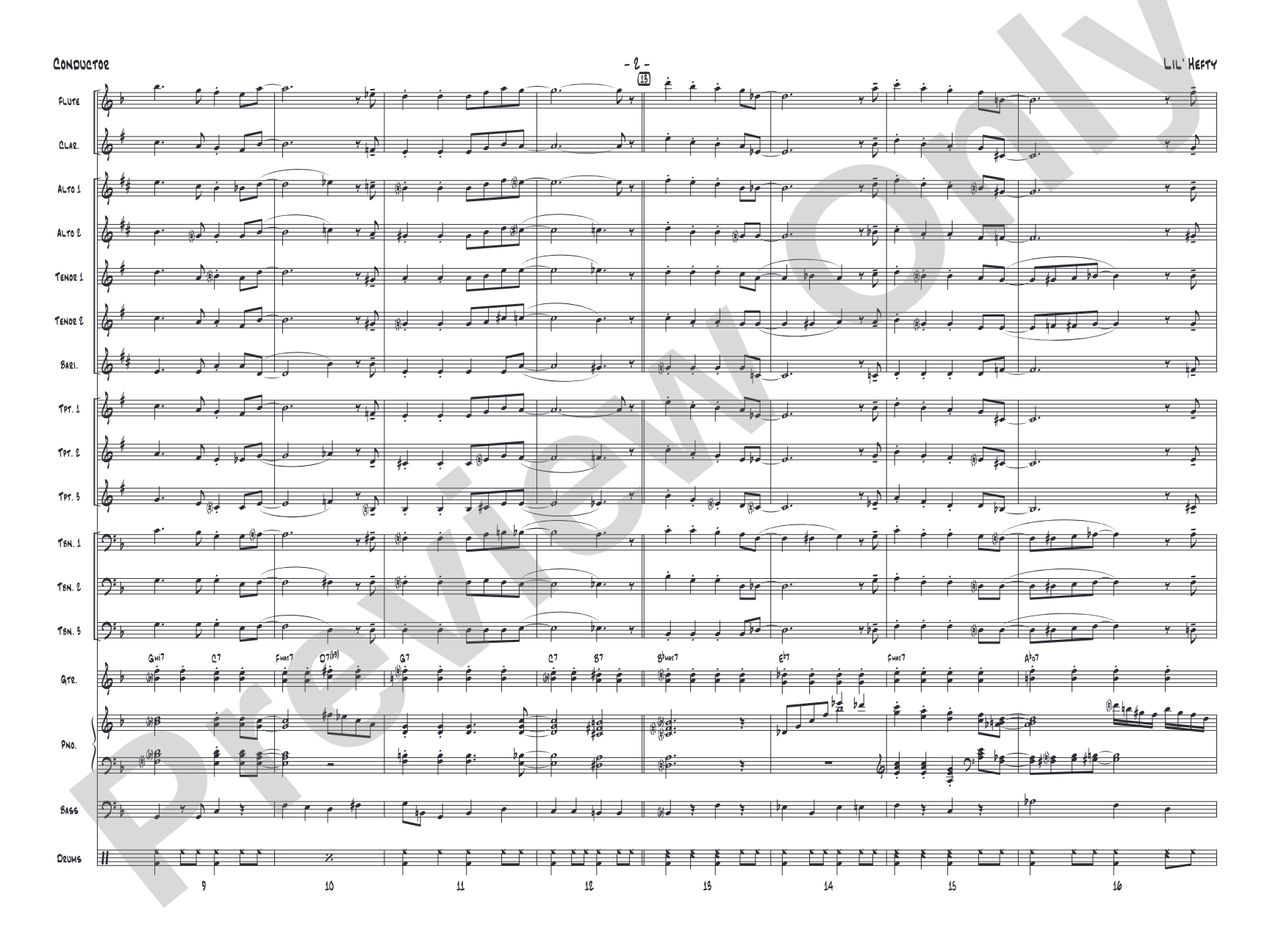 Lil' Hefty: Jazz Ensemble Conductor Score & Parts