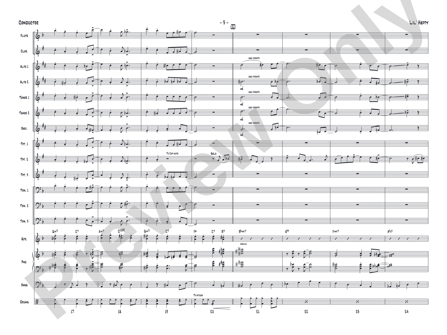 Lil' Hefty: Jazz Ensemble Conductor Score & Parts