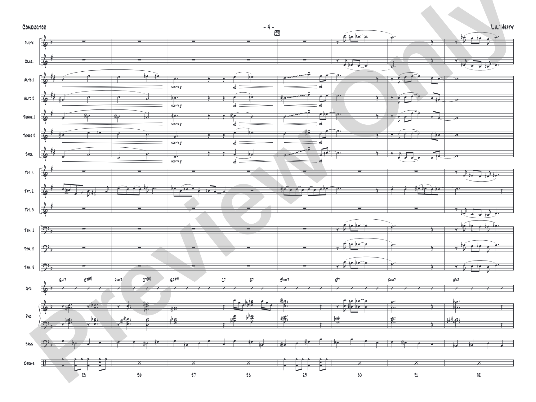 Lil' Hefty: Jazz Ensemble Conductor Score & Parts