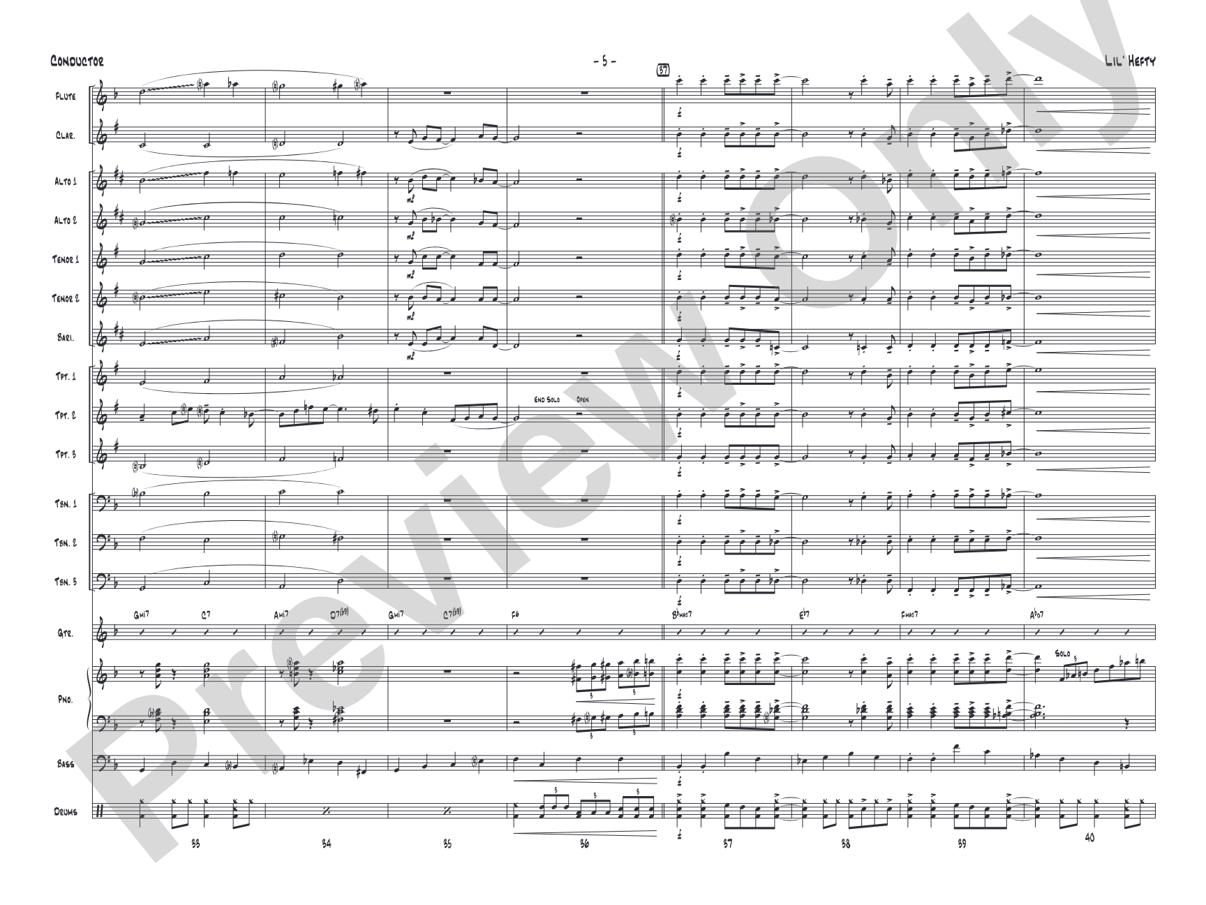 Lil' Hefty: Jazz Ensemble Conductor Score & Parts