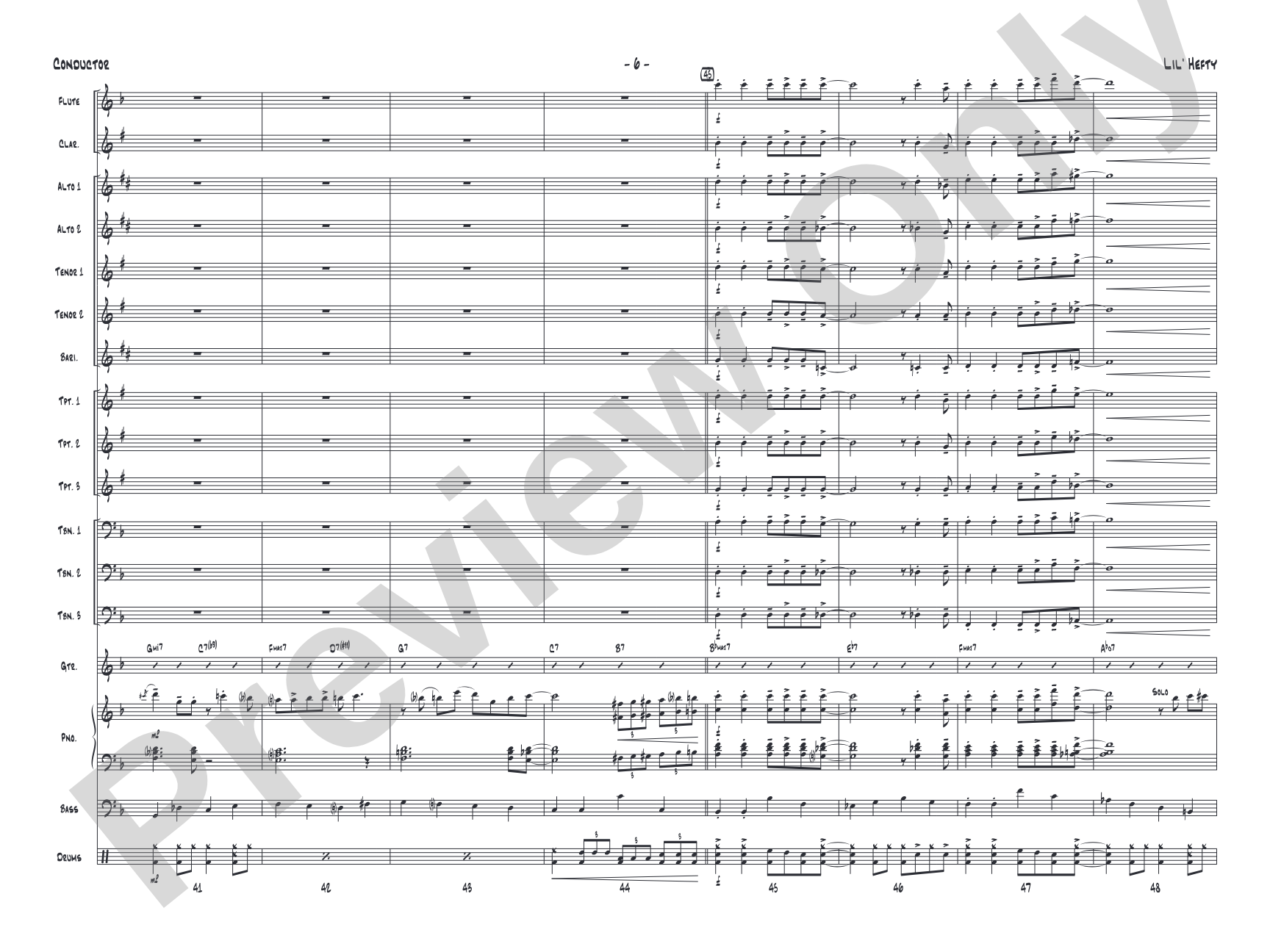 Lil' Hefty: Jazz Ensemble Conductor Score & Parts