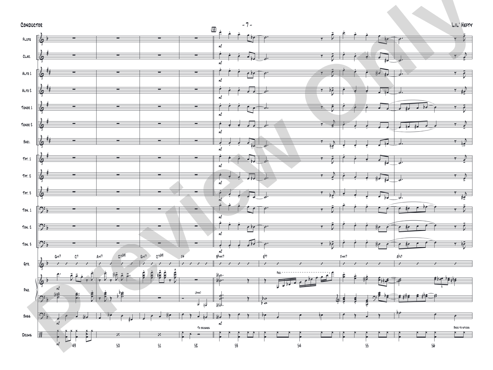 Lil' Hefty: Jazz Ensemble Conductor Score & Parts