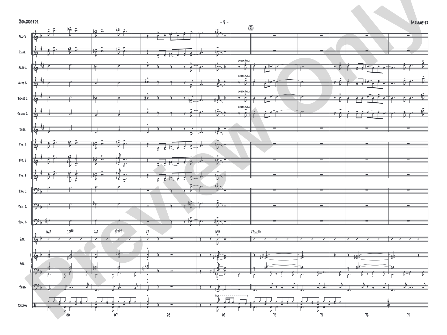 Mamacita: Jazz Ensemble Conductor Score & Parts