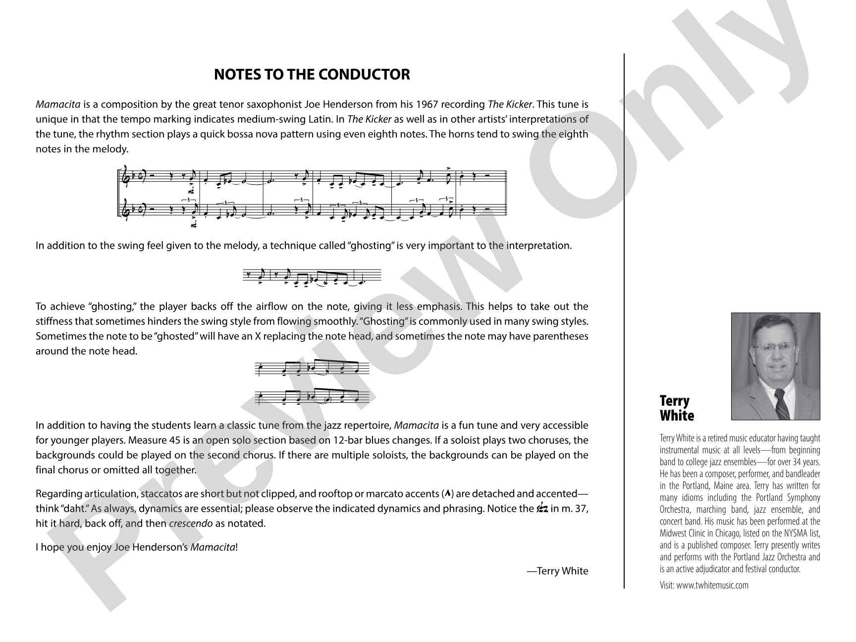 Mamacita: Jazz Ensemble Conductor Score & Parts