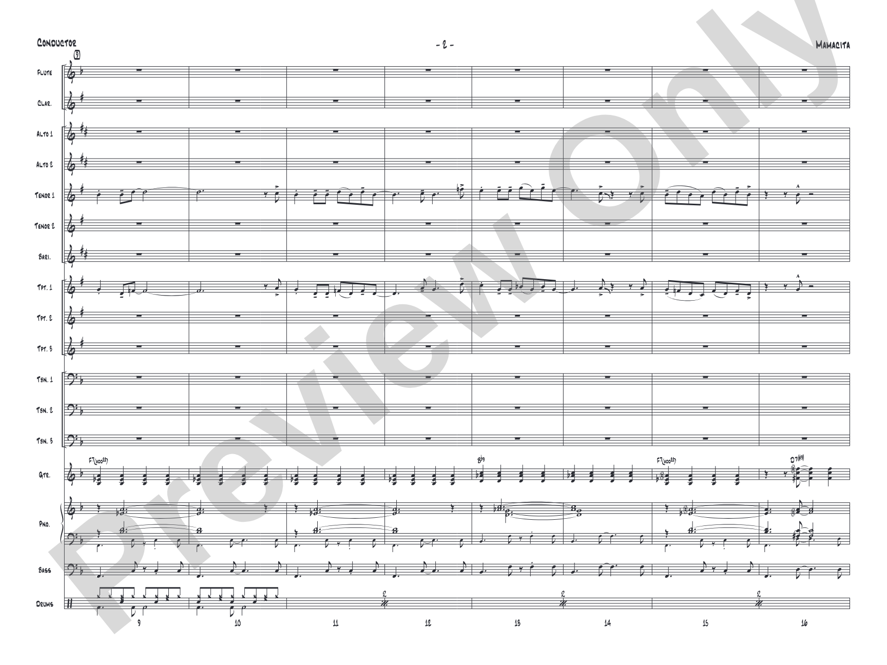 Mamacita: Jazz Ensemble Conductor Score & Parts