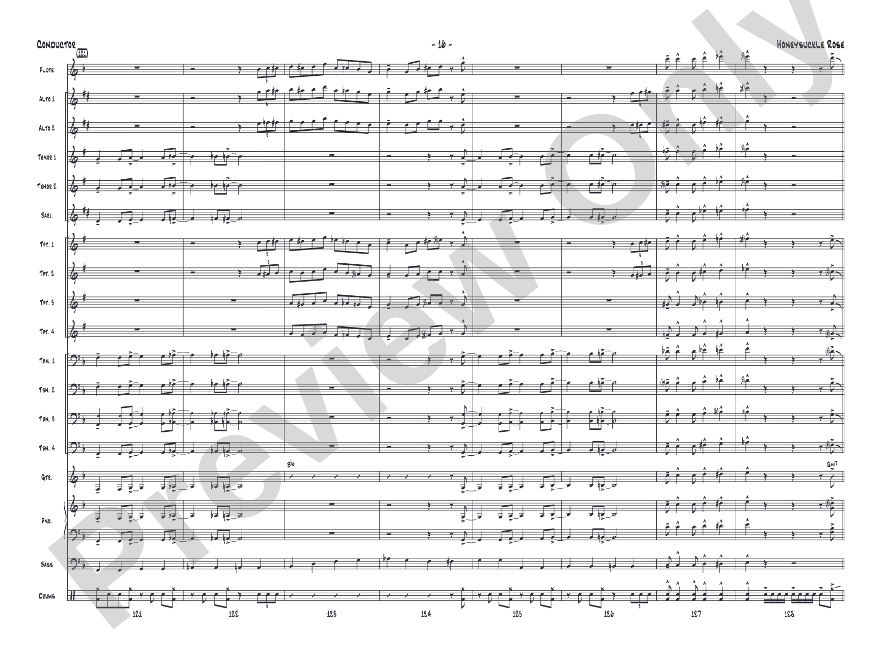 Honeysuckle Rose: Jazz Ensemble Conductor Score & Parts