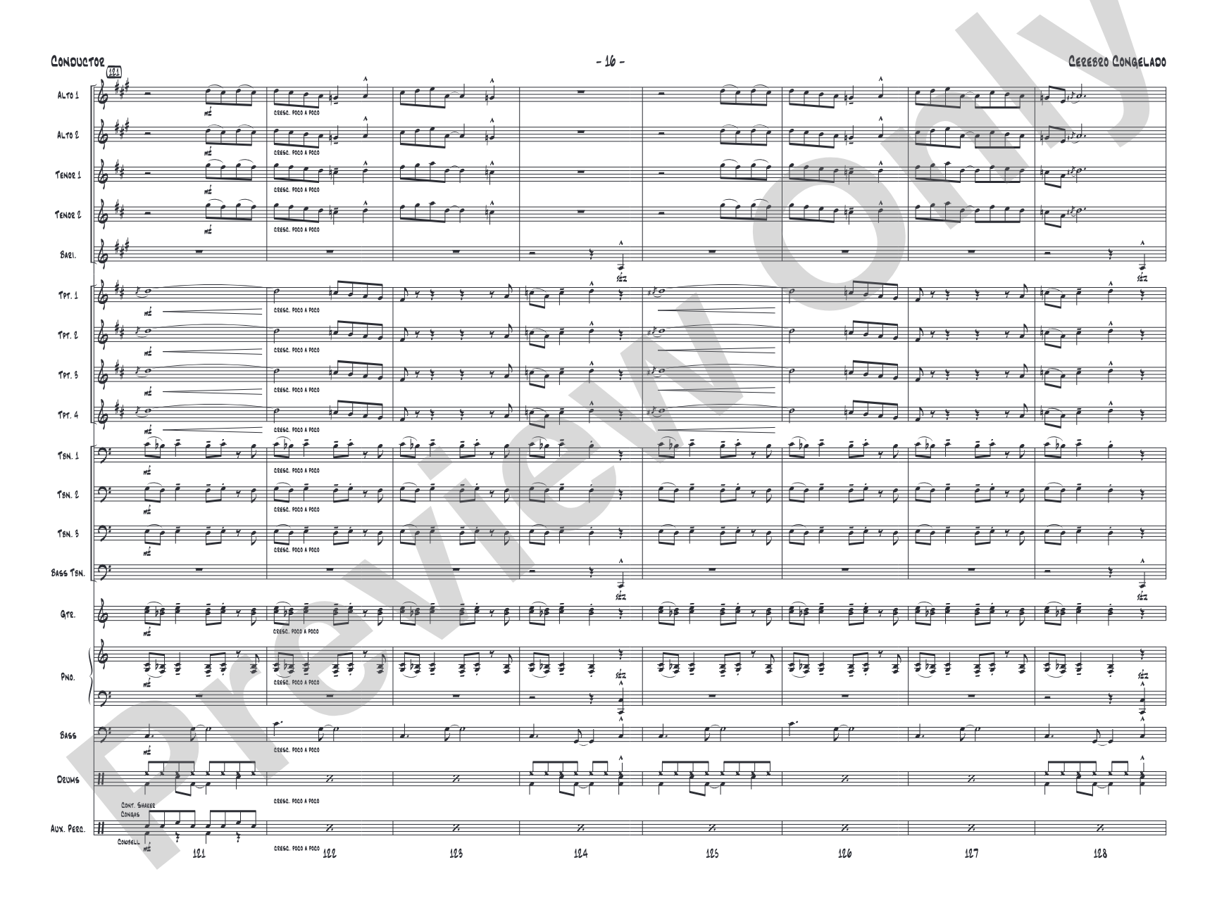 Cerebro Congelado: Jazz Ensemble Conductor Score & Parts