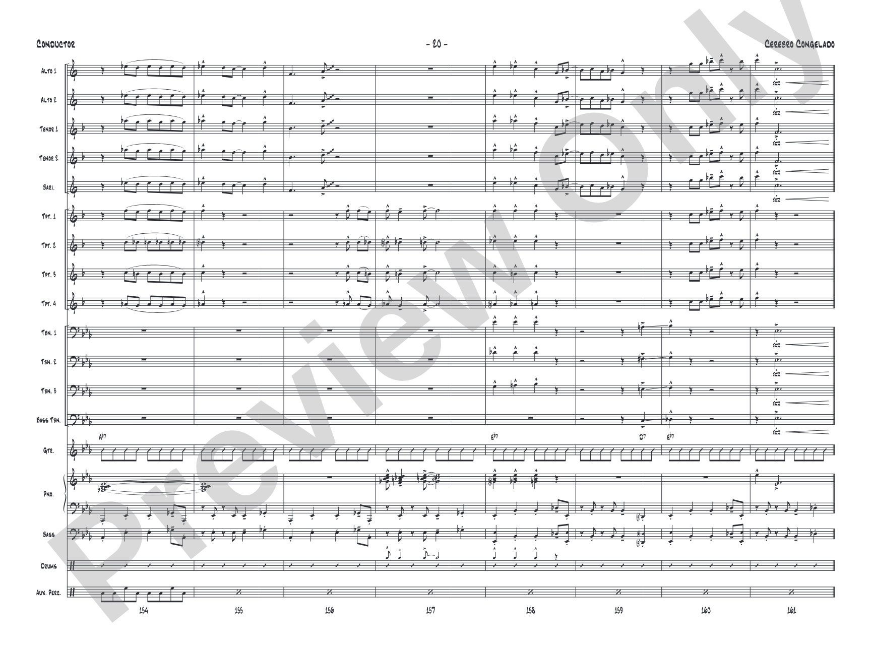 Cerebro Congelado: Jazz Ensemble Conductor Score & Parts