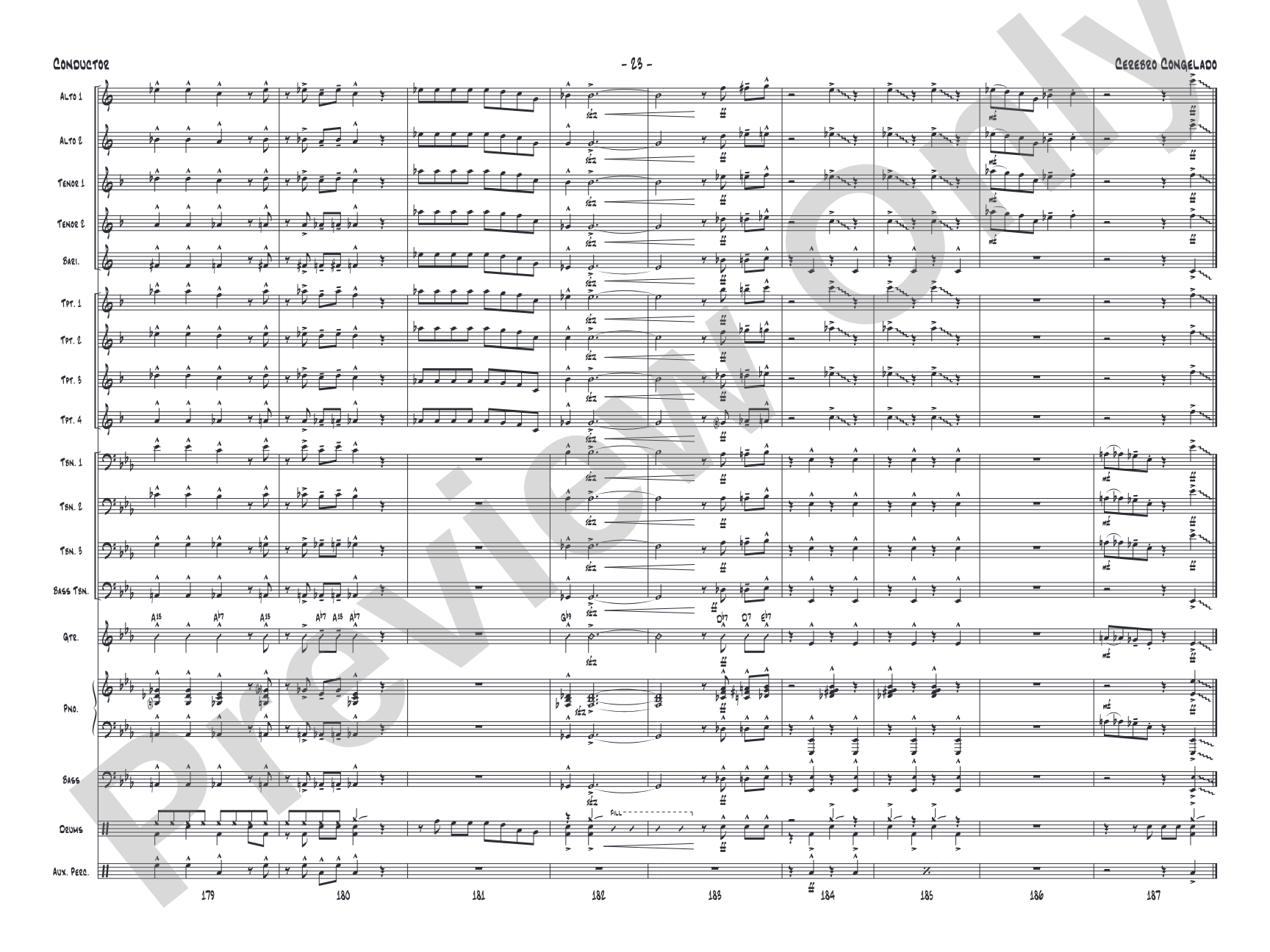 Cerebro Congelado: Jazz Ensemble Conductor Score & Parts