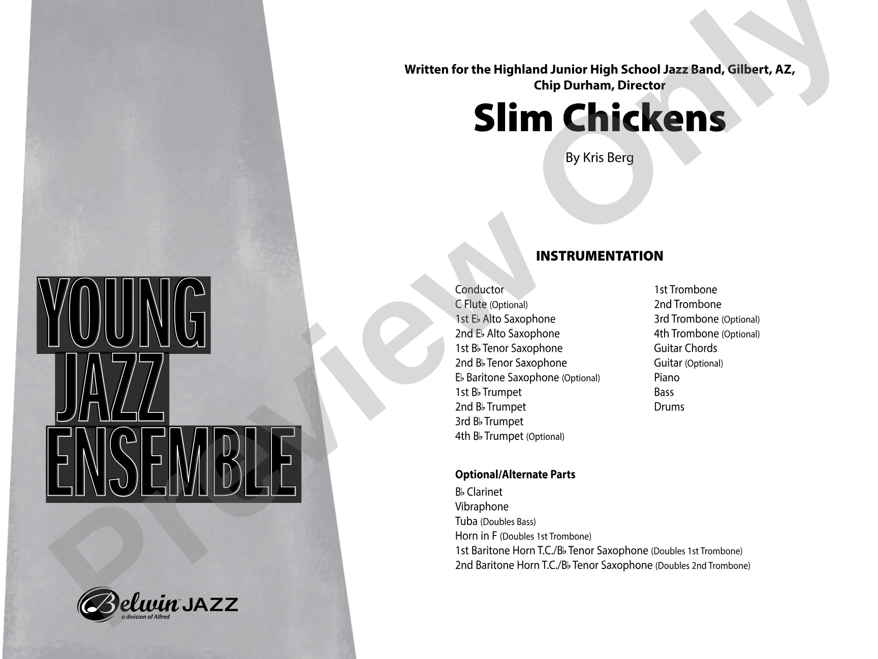 Slim Chickens: Jazz Ensemble Conductor Score & Parts