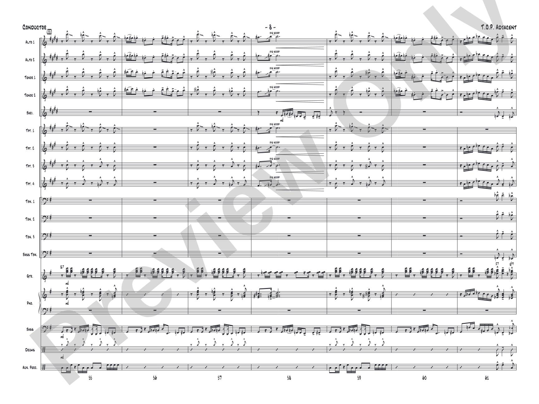 T.O.P. Adjacent: Jazz Ensemble Conductor Score & Parts