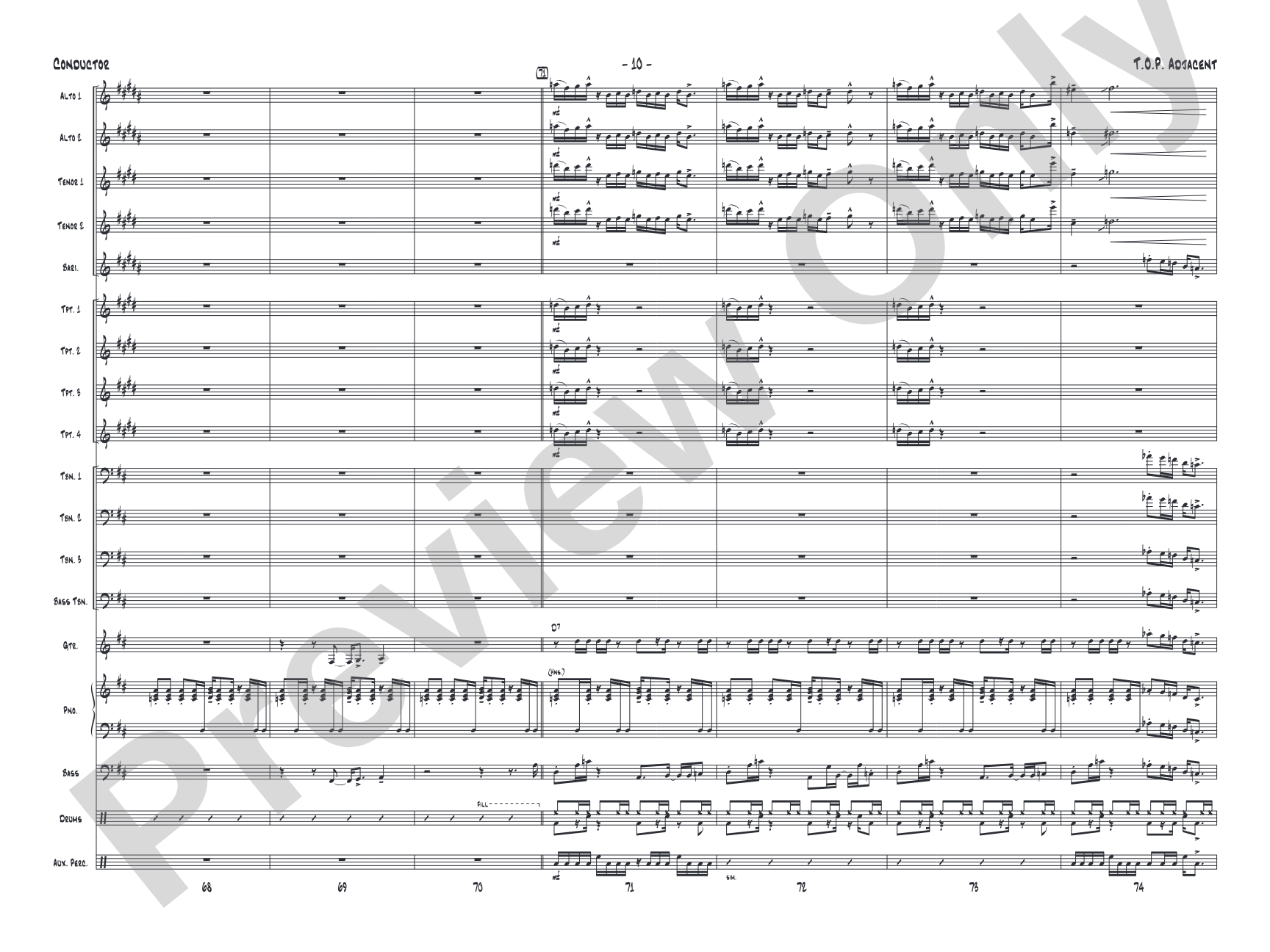 T.O.P. Adjacent: Jazz Ensemble Conductor Score & Parts